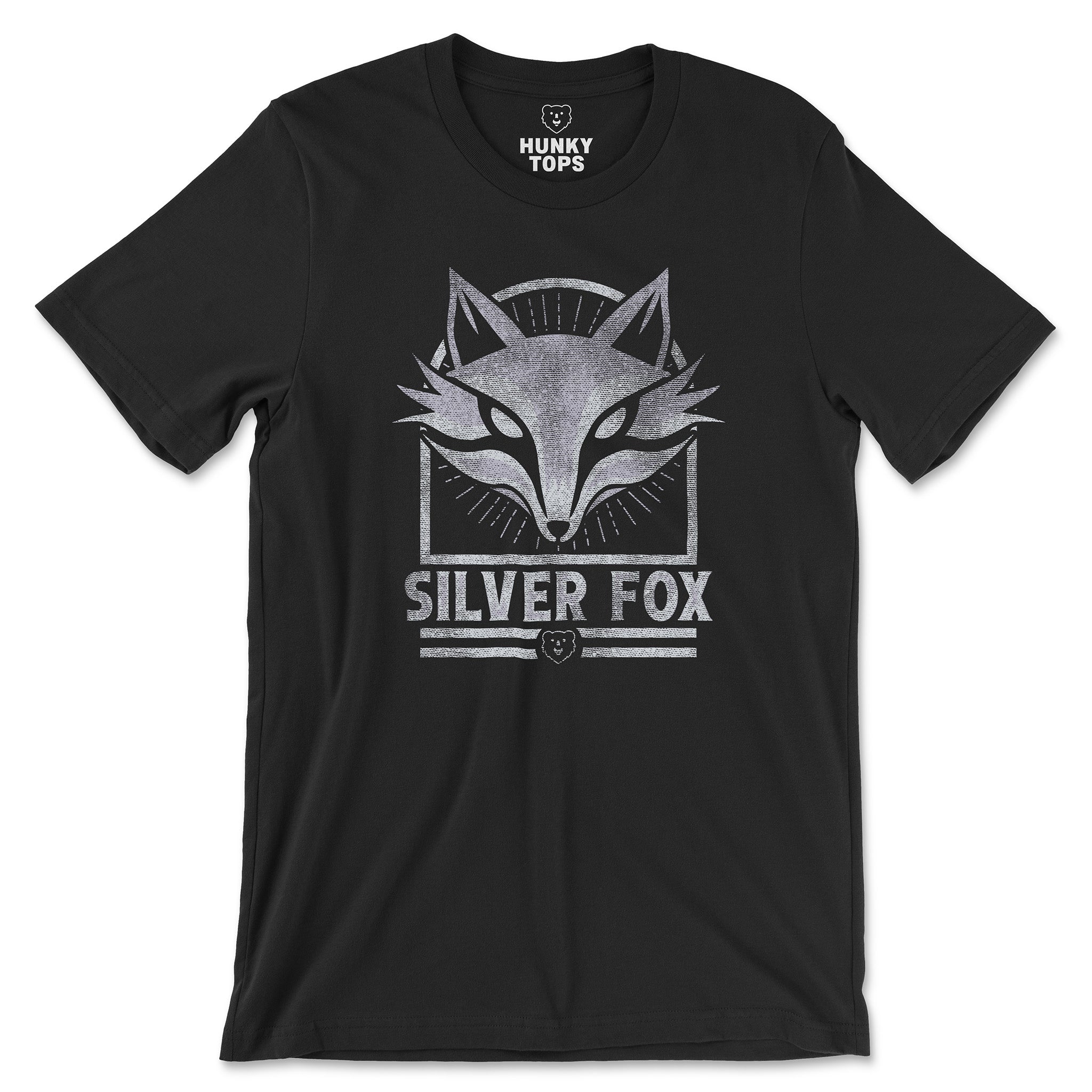 Silver Fox T-Shirt - Hunky Tops #color_Black