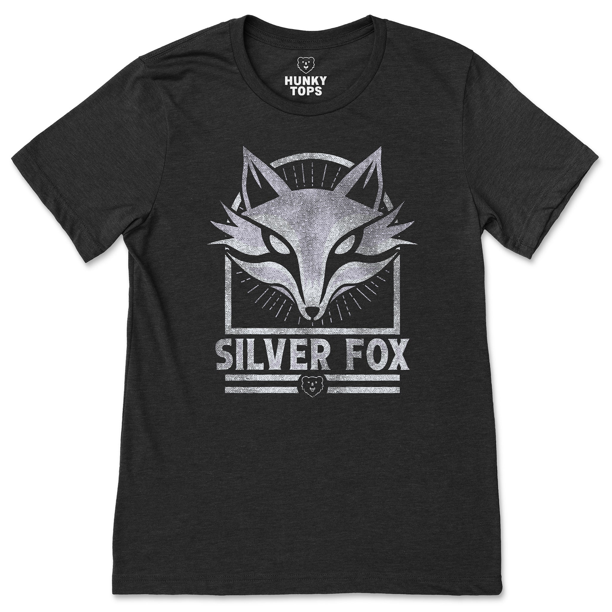 Silver Fox T-Shirt - Hunky Tops #color_Black Heather