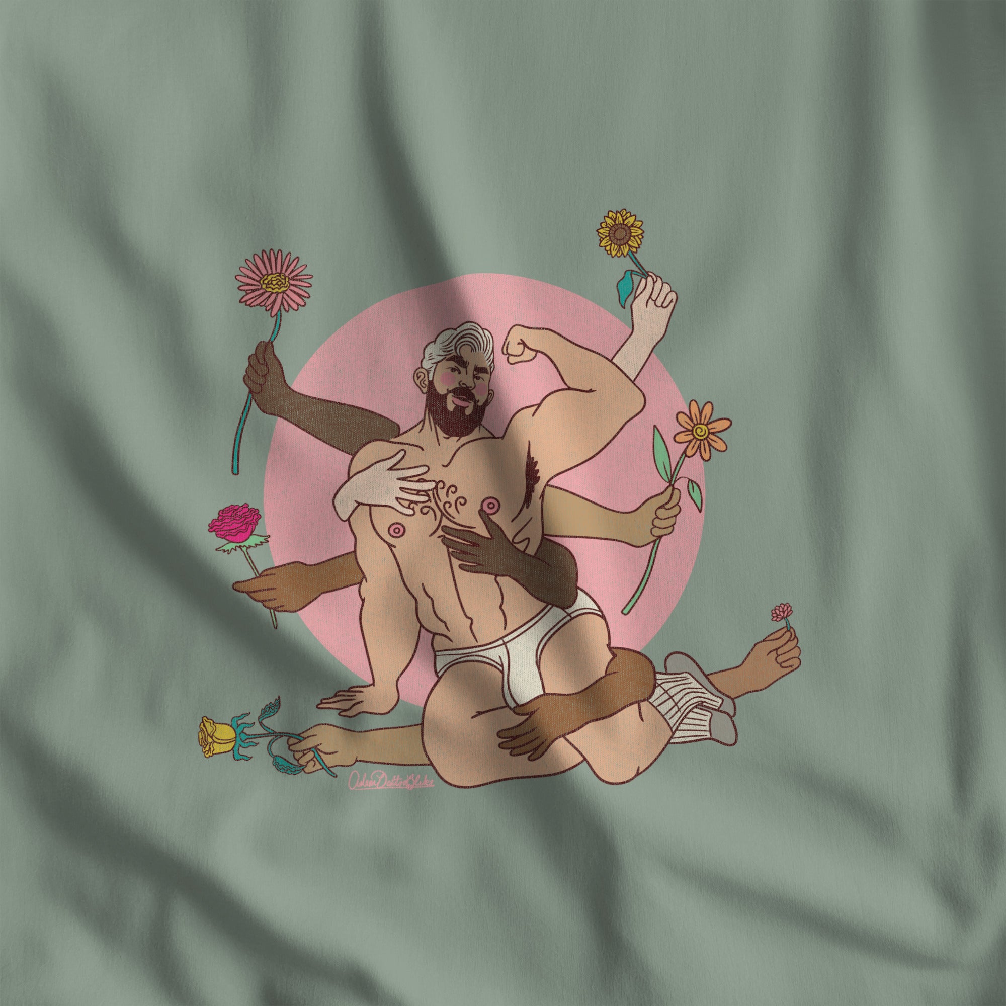 Spring's Embrace T-Shirt - Hunky Tops #color_Sage