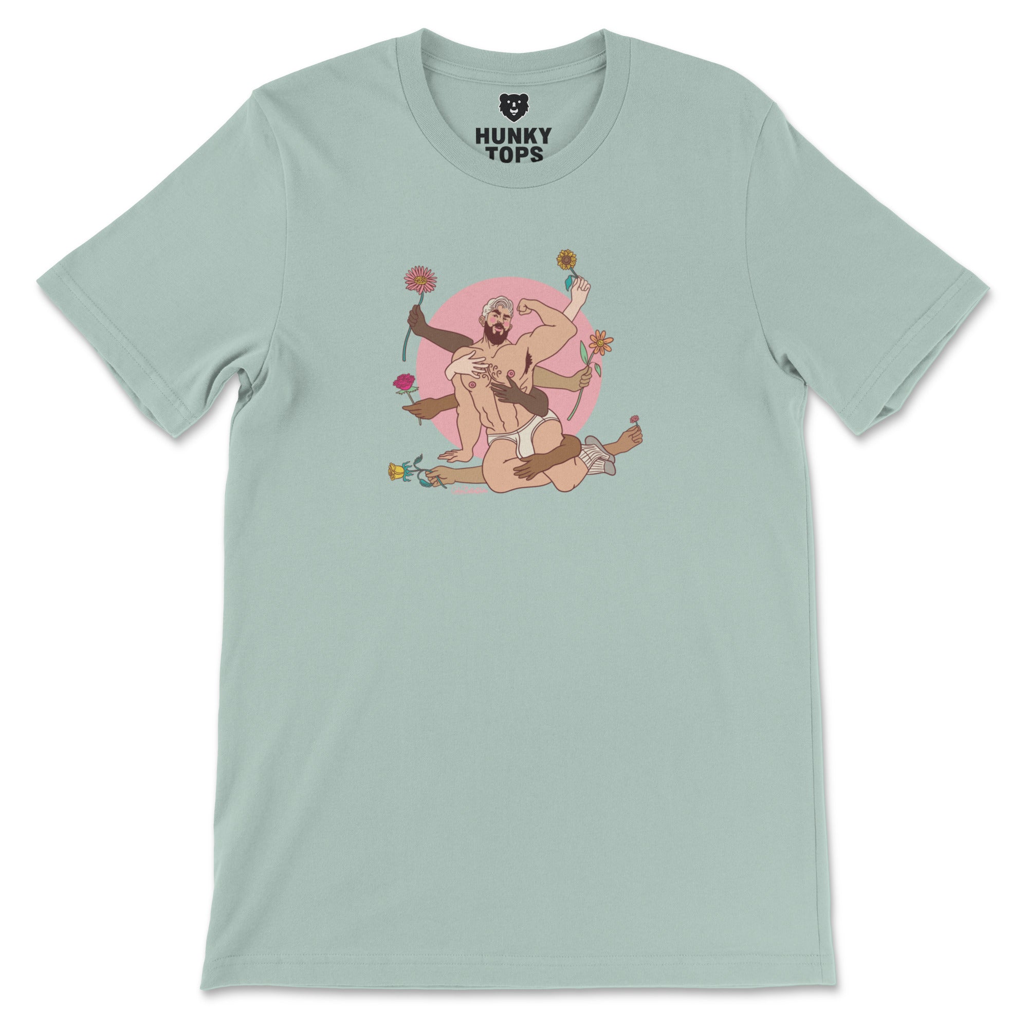 Spring's Embrace T-Shirt - Hunky Tops #color_Dusty Blue