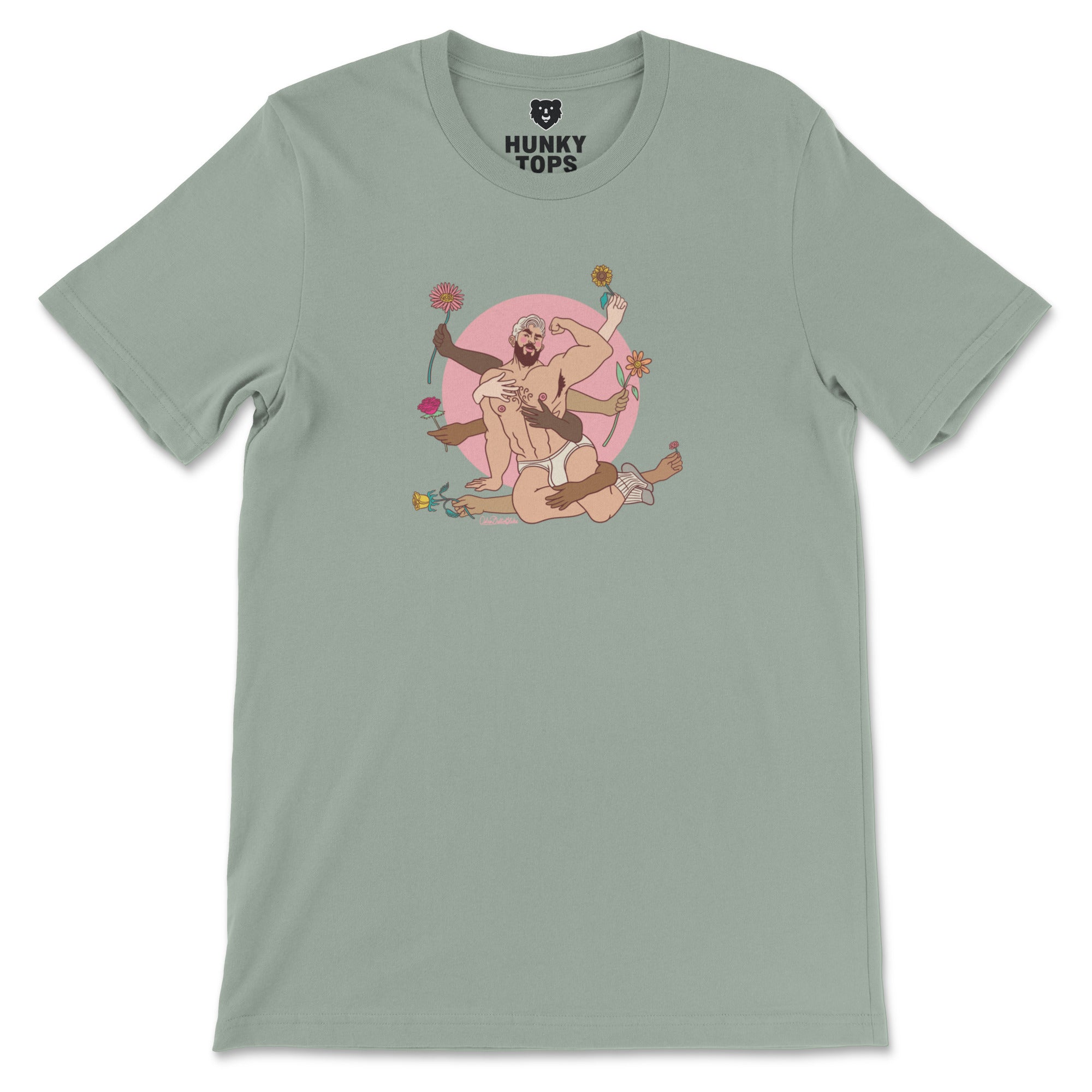 Spring's Embrace T-Shirt - Hunky Tops #color_Sage
