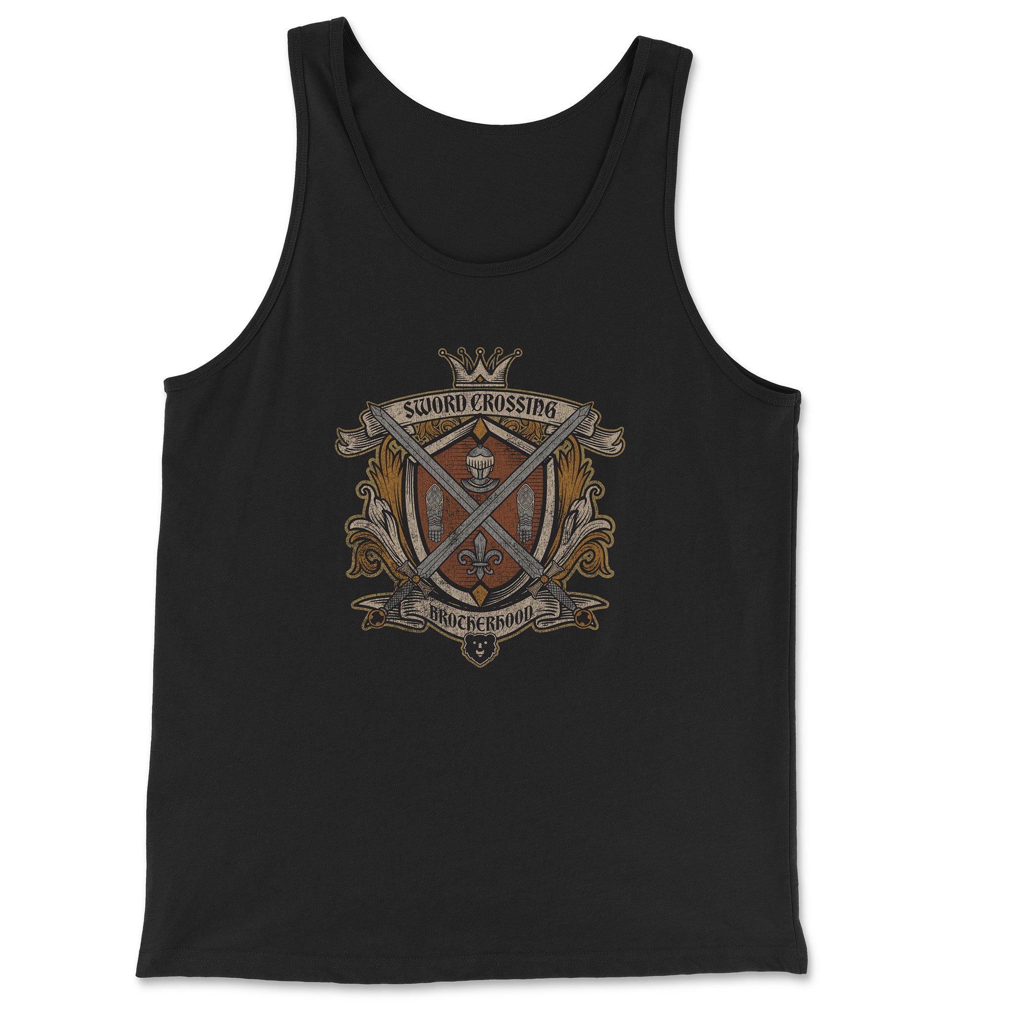 Sword Crossing Brotherhood Tank Top - Hunky Tops #color_Black