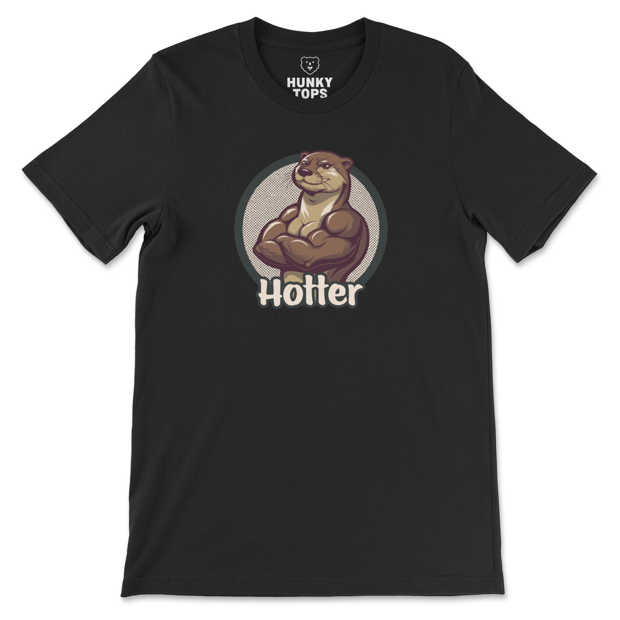 Hotter Muscular Otter T-Shirt - Hunky Tops #color_Black