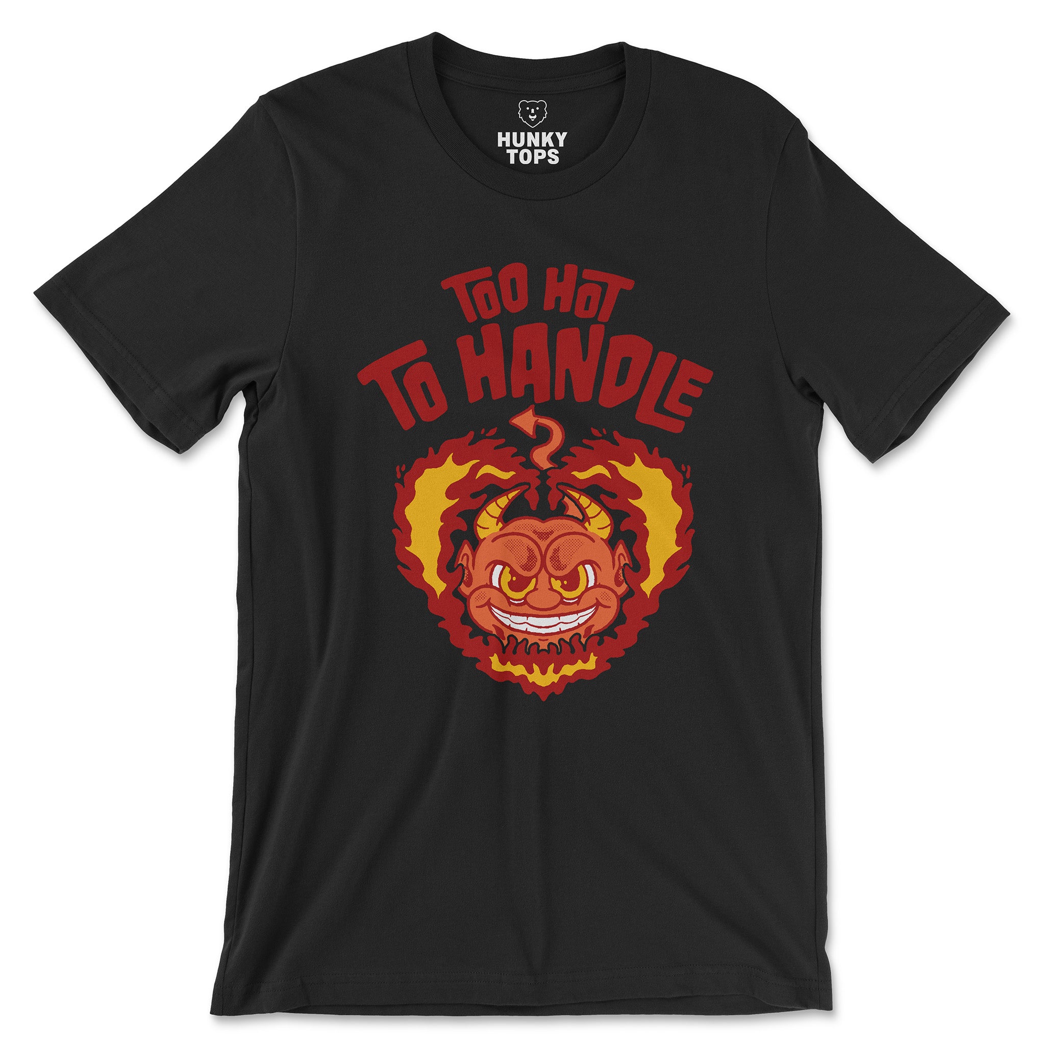 Too Hot to Handle T-Shirt - Hunky Tops #color_Black