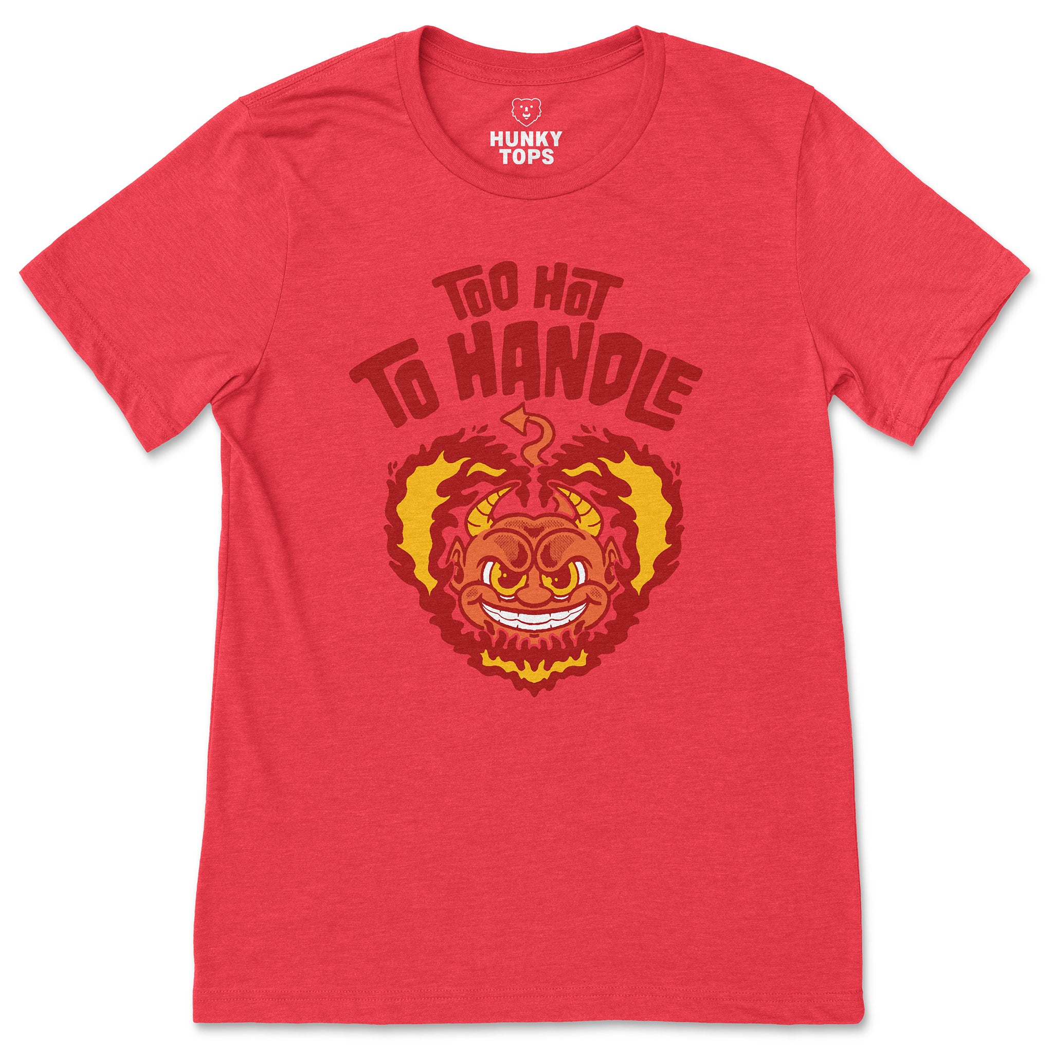 Too Hot to Handle T-Shirt - Hunky Tops #color_Heather Red