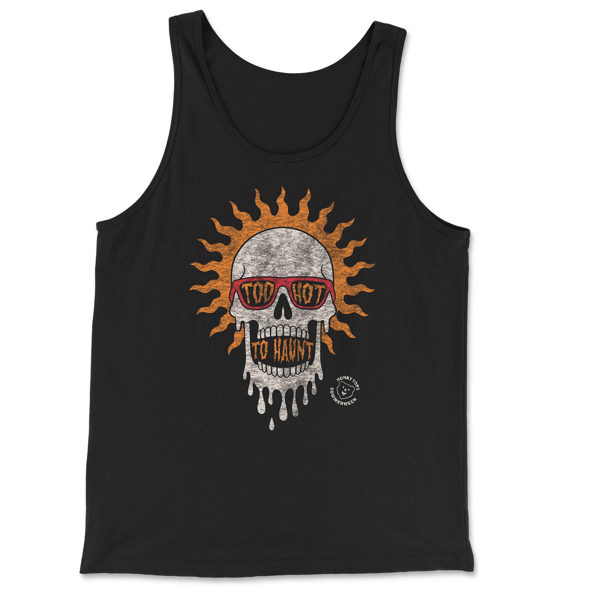 Too Hot To Haunt Gay Summerween Tank Top - Printify #color_Black