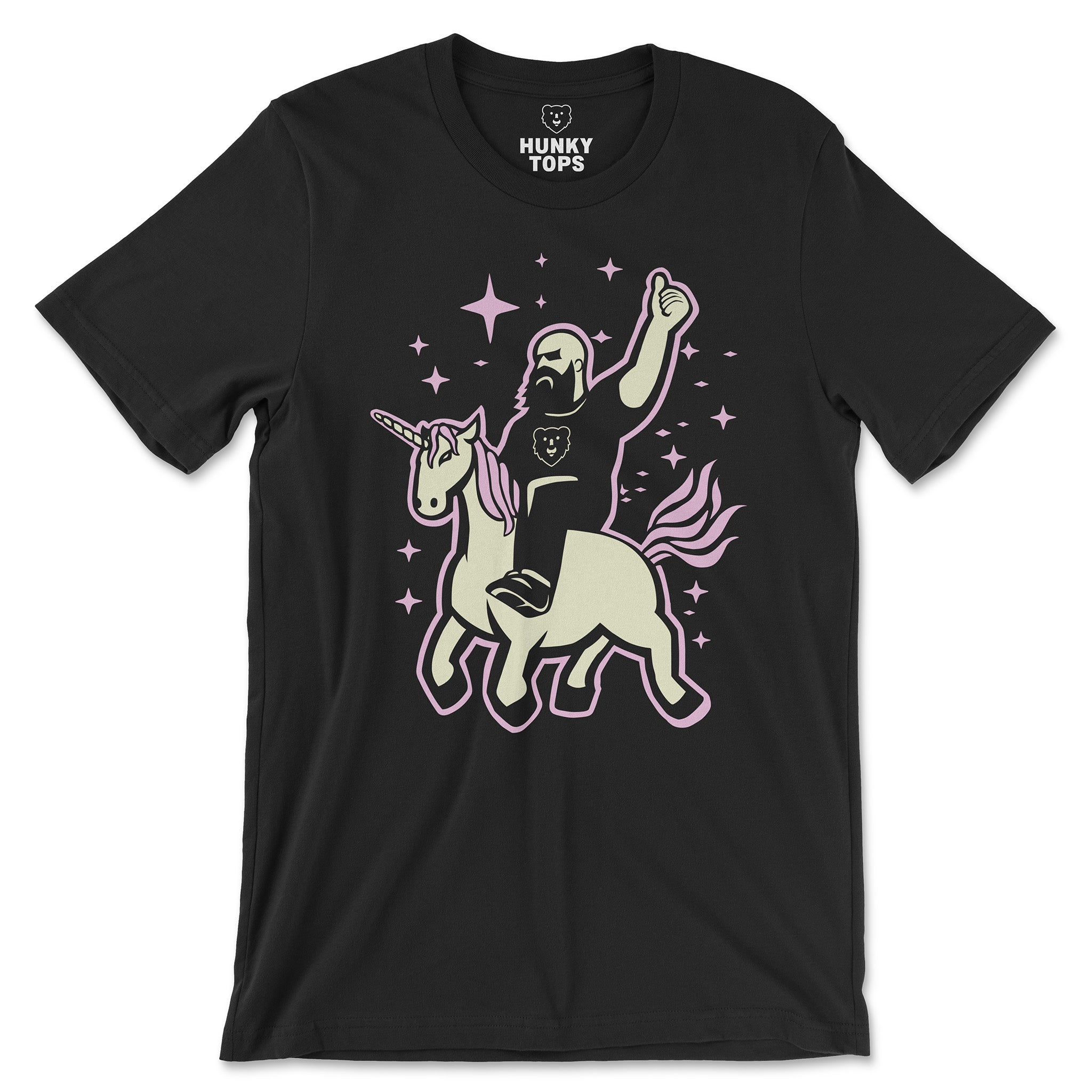 The Unicorn Wrangler T-Shirt - Hunky Tops #color_Black