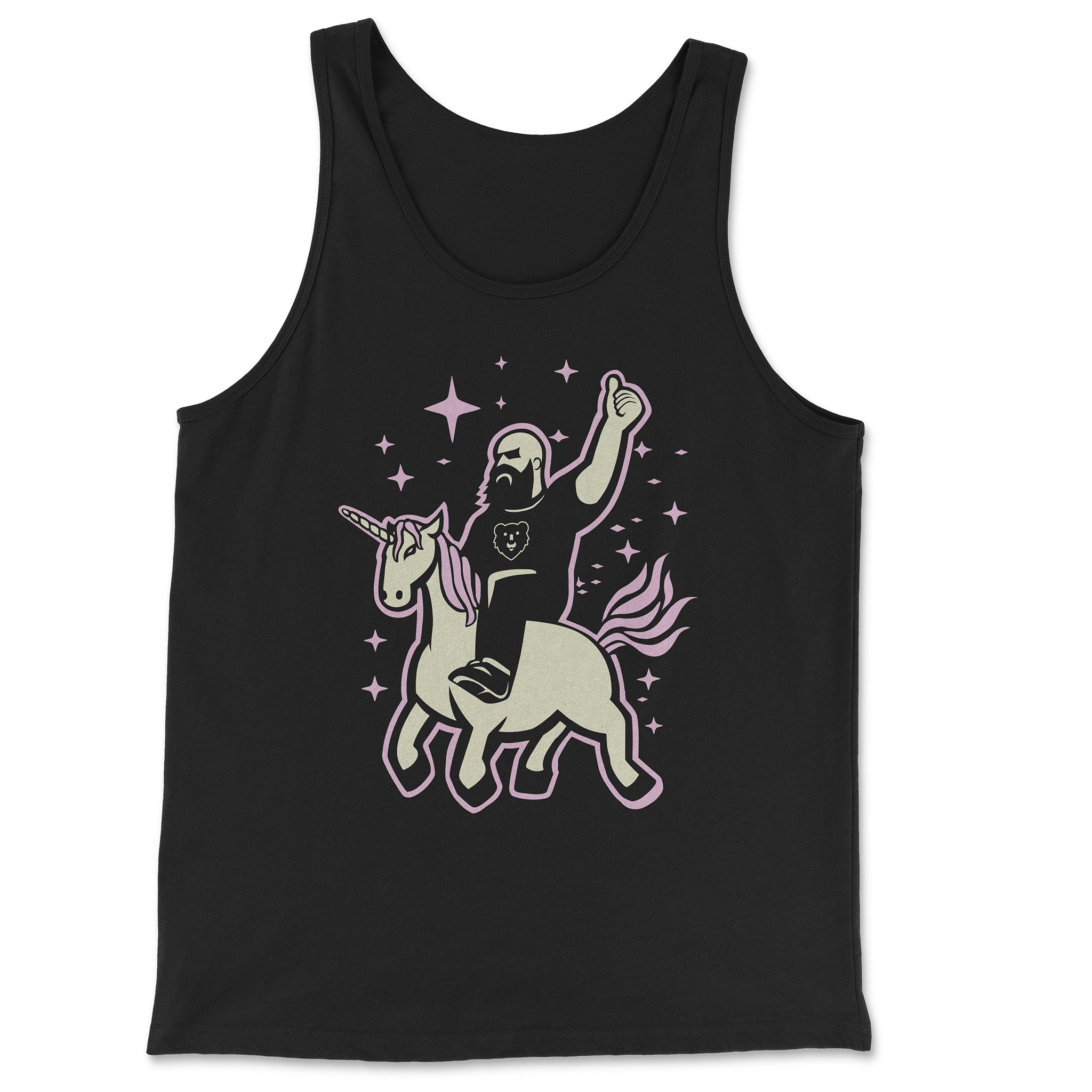 The "Mythic Rider Tank" - Hunky Tops #color_Black