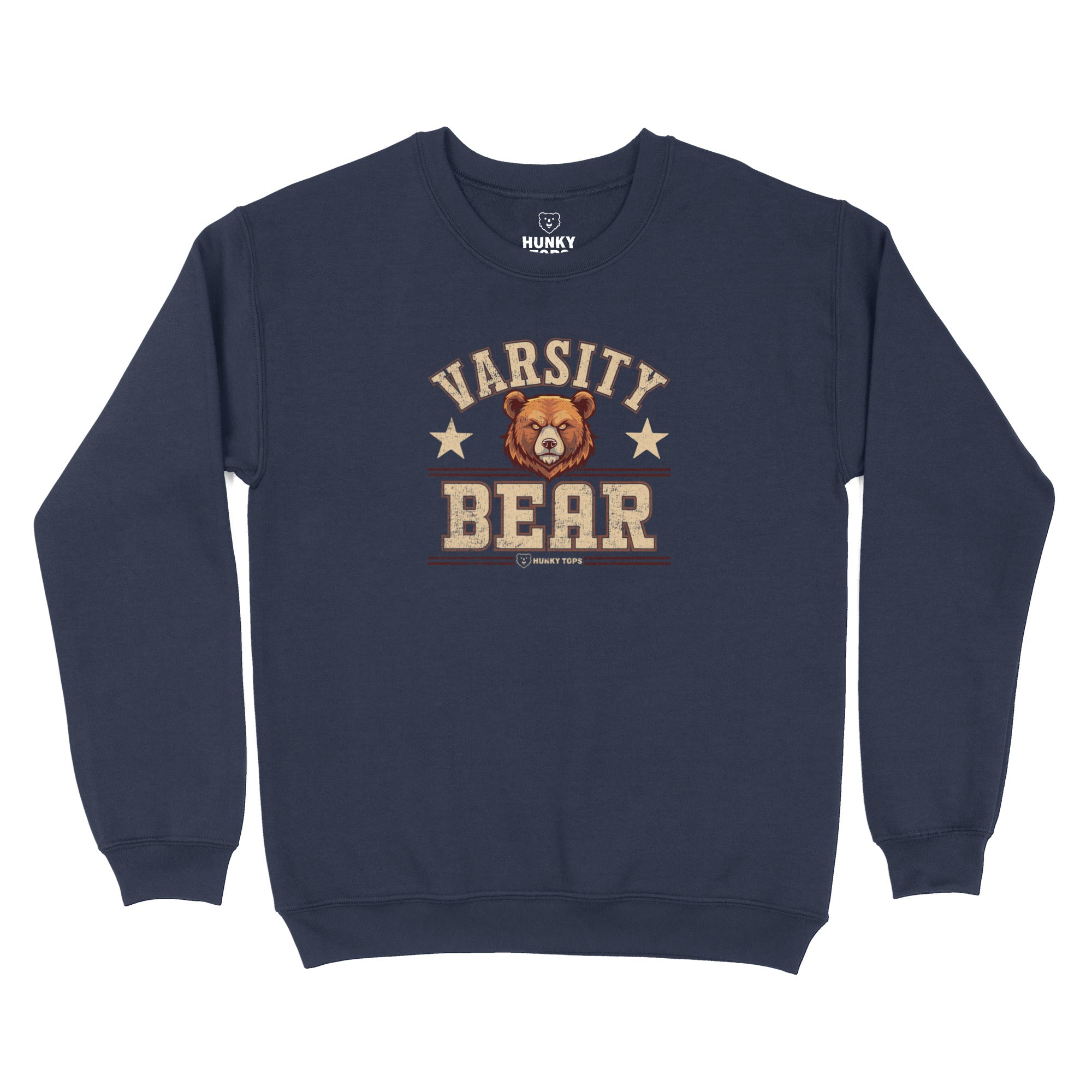 Varsity Bear Sweatshirt - Hunky Tops #color_Navy