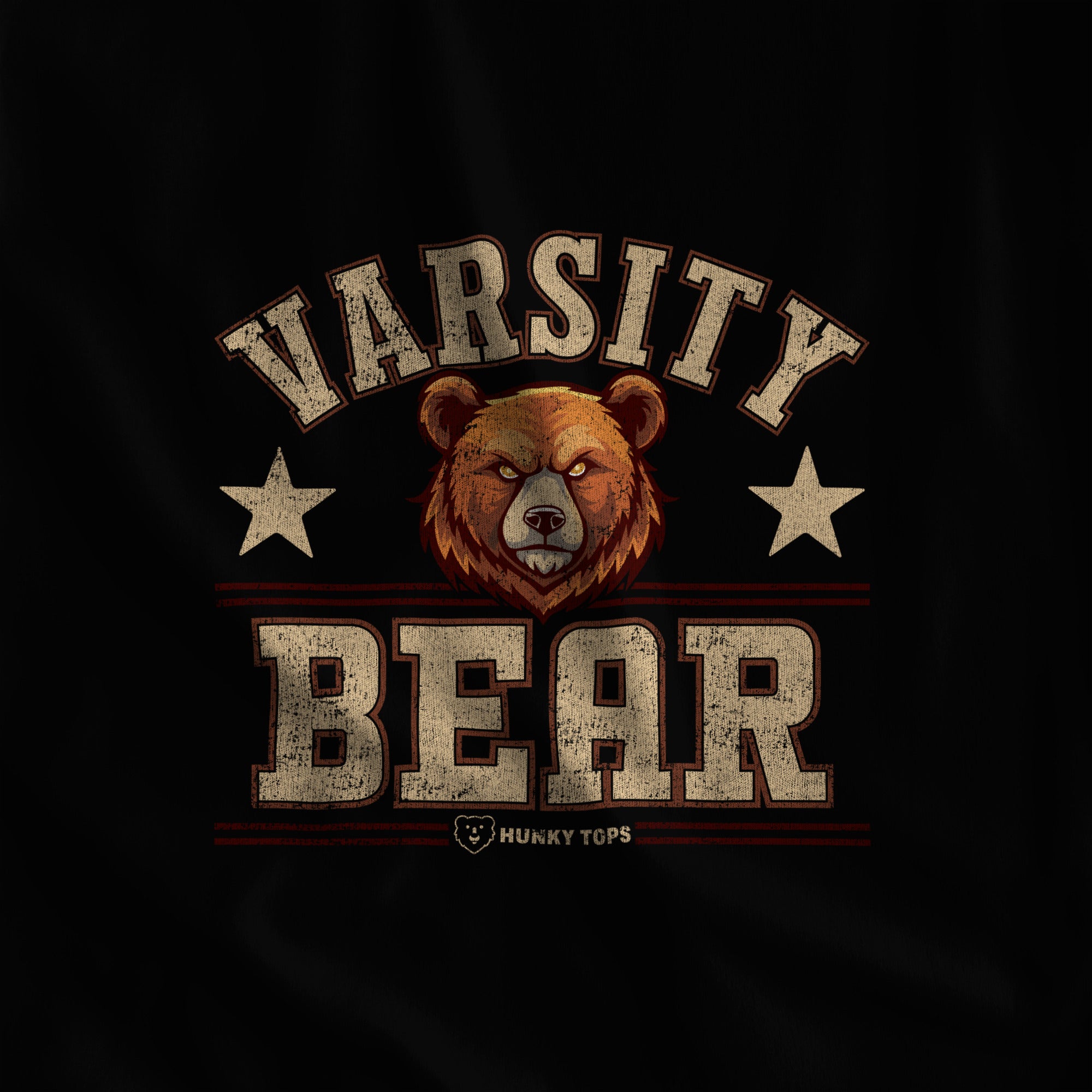 Varsity Bear Hoodie - Hunky Tops #color_Black