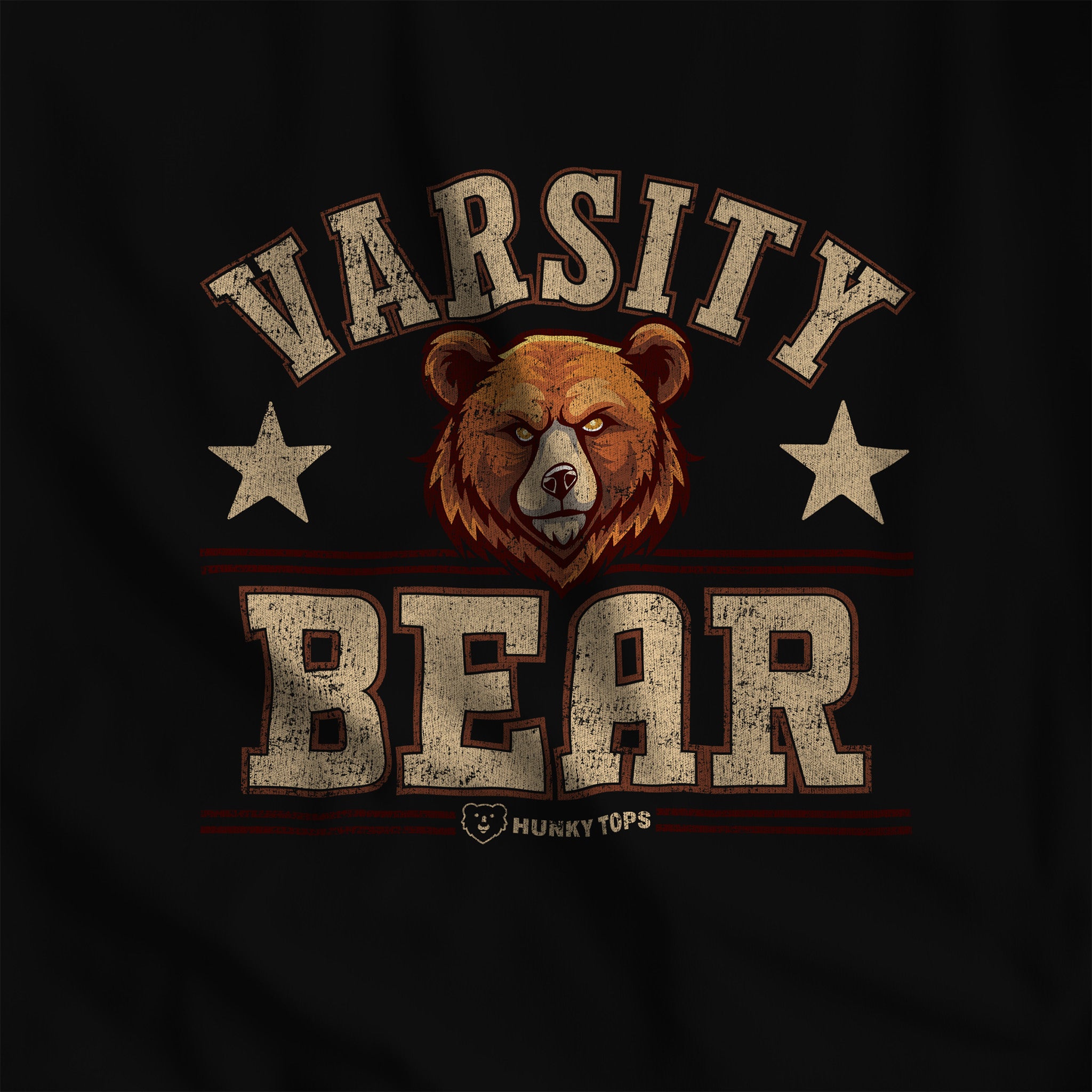 Varsity Bear T-Shirt - Hunky Tops #color_Black