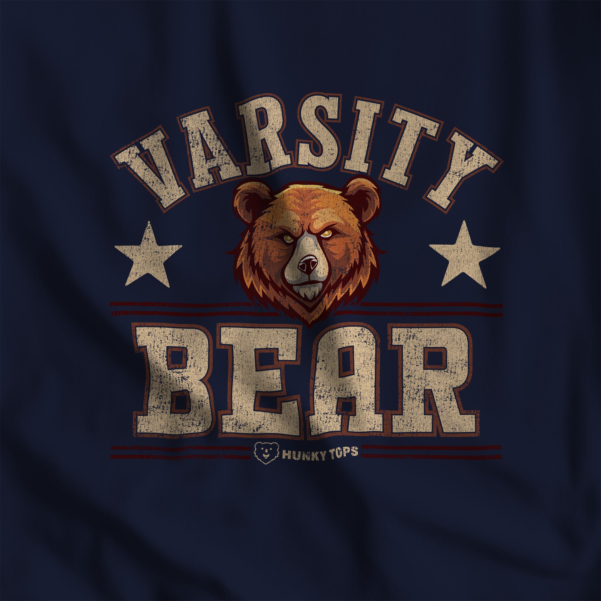 Varsity Bear T-Shirt - Hunky Tops #color_Navy