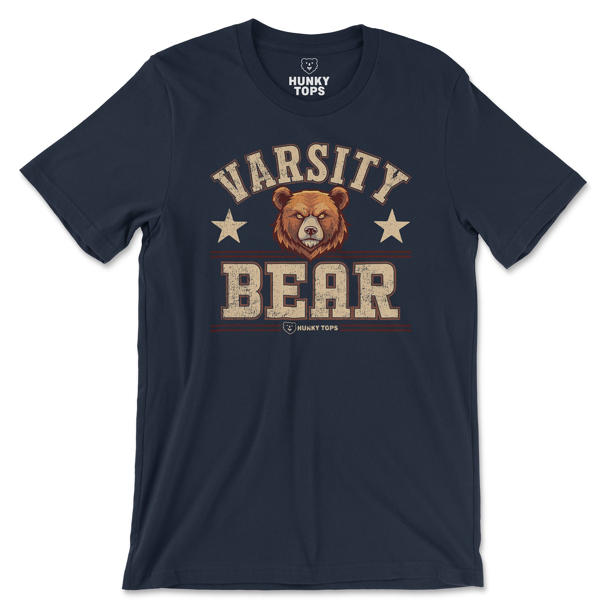 Varsity Bear T-Shirt - Hunky Tops #color_Navy