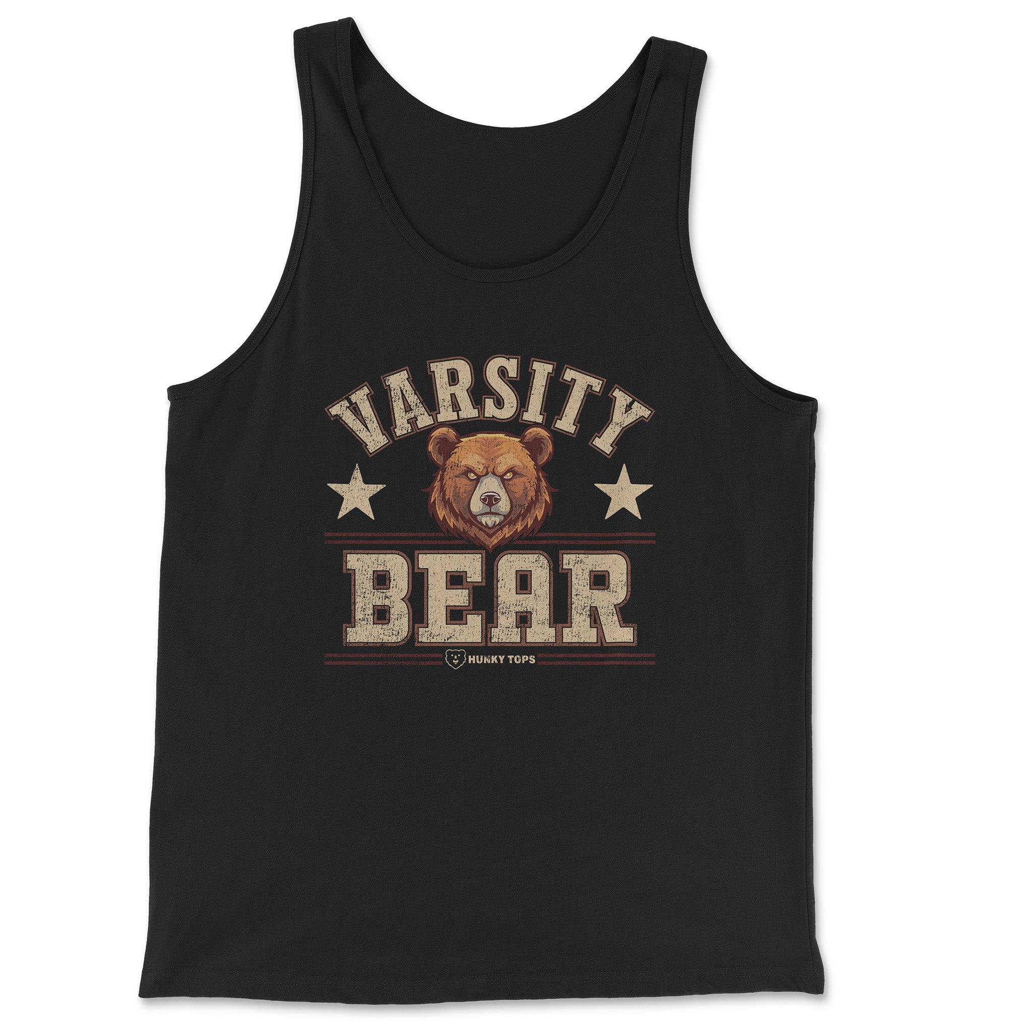 Varsity Bear Tank Top - Hunky Tops #color_Black