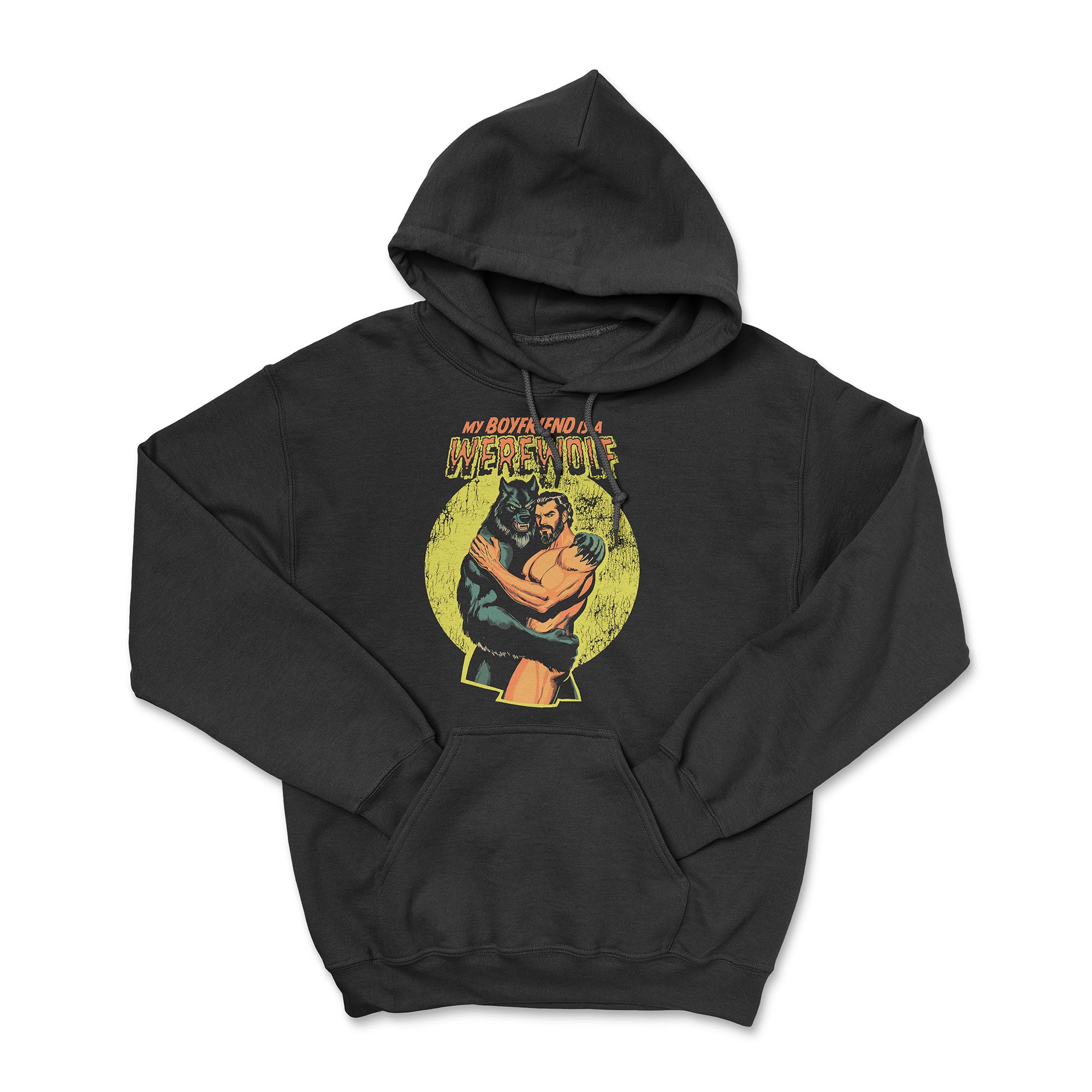 My Boyfriend is a Werewolf Hoodie - Hunky Tops #color_Black