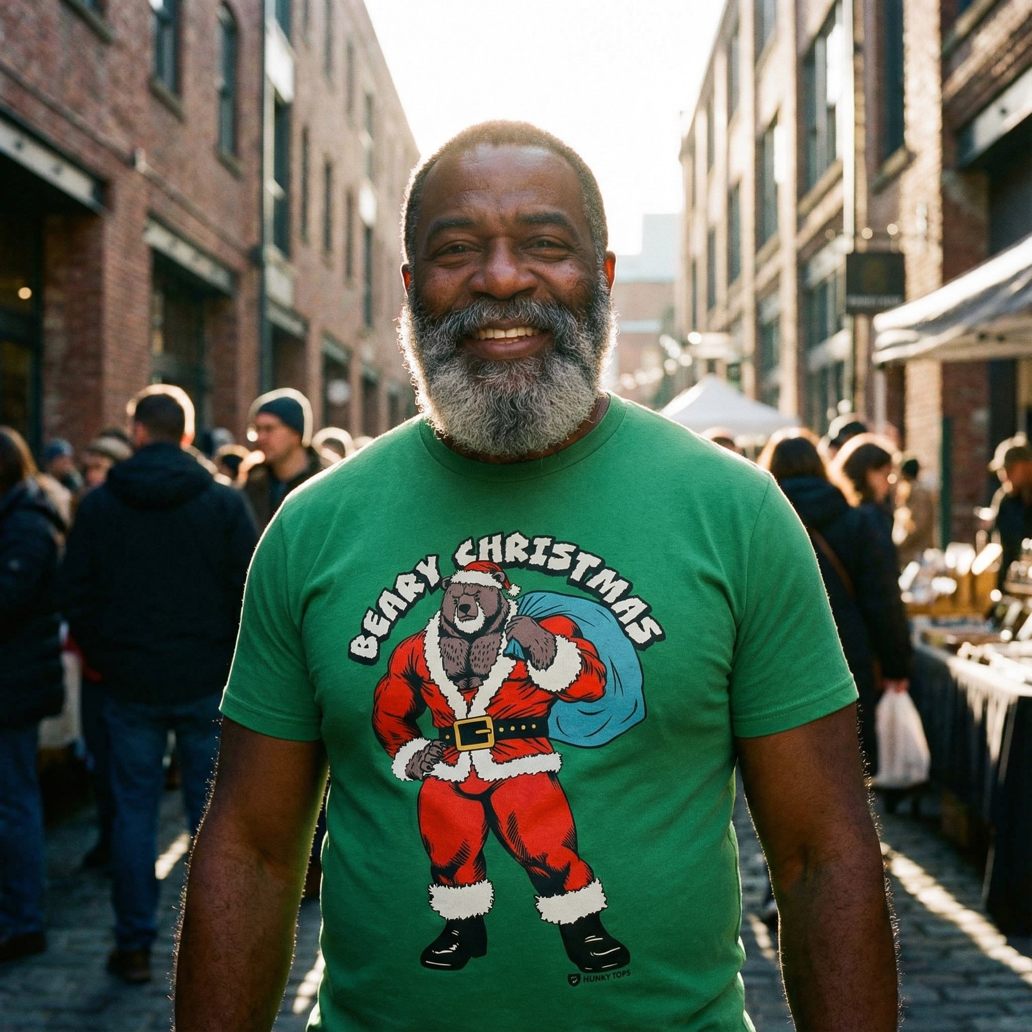 Beary Christmas Gay Bear Holiday T-Shirt #color_Leaf