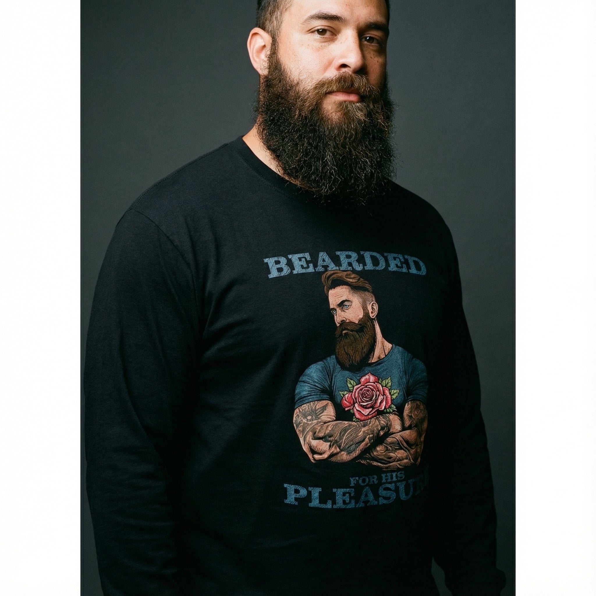Bearded for His Pleasure Long-Sleeve T-Shirt #color_Black