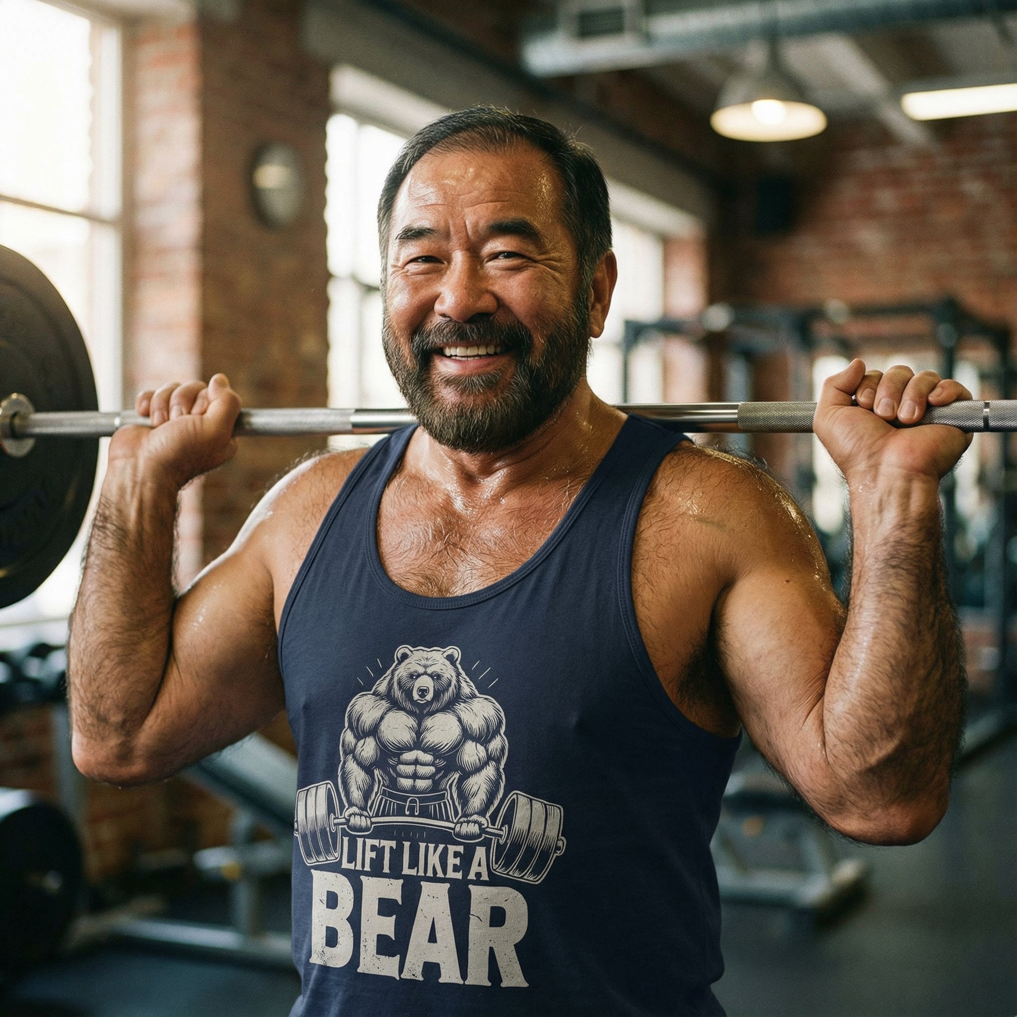 Lift Like a Bear Tank Top #color_Navy