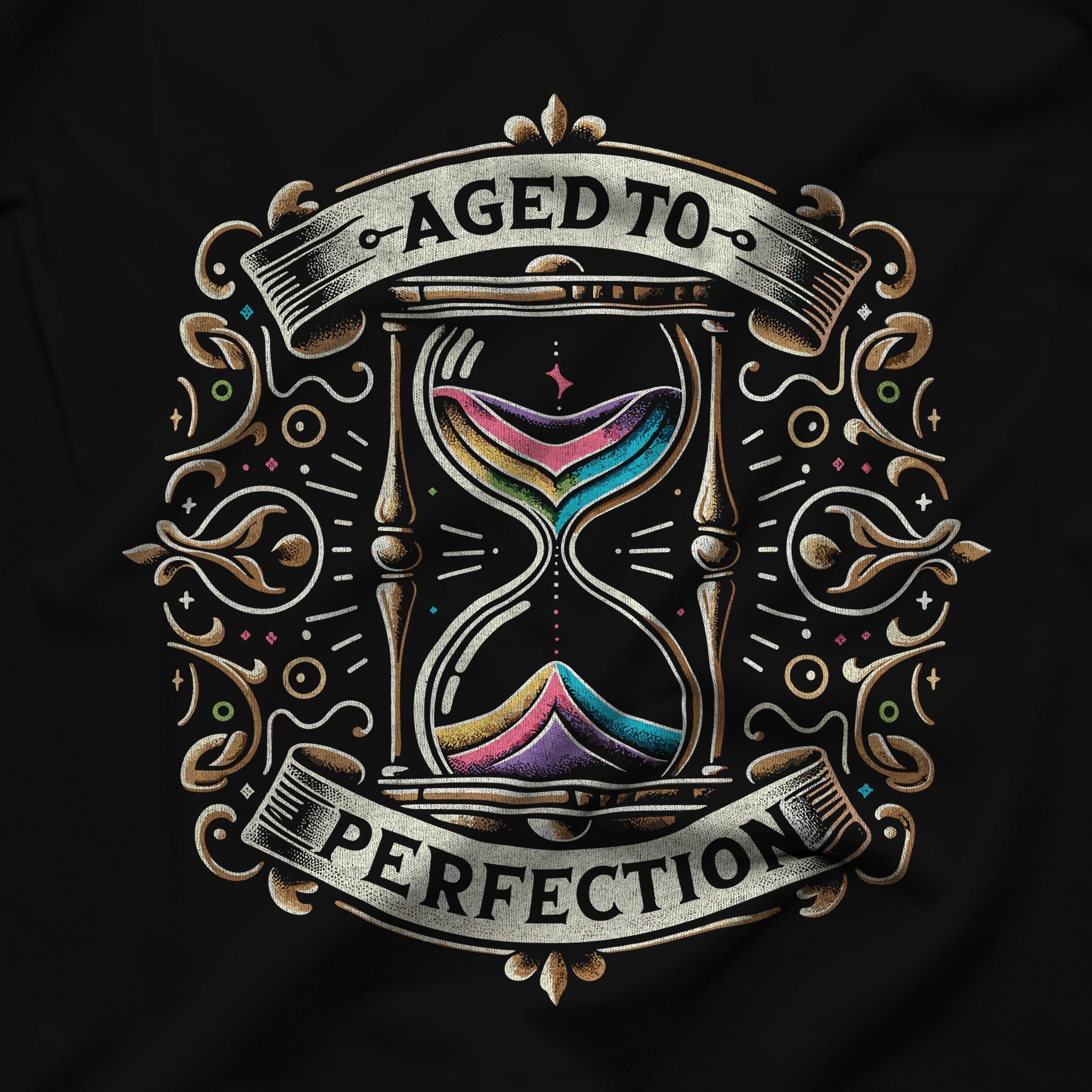 "Aged to Perfection" Vintage Hourglass Graphic Tee - Hunky Tops