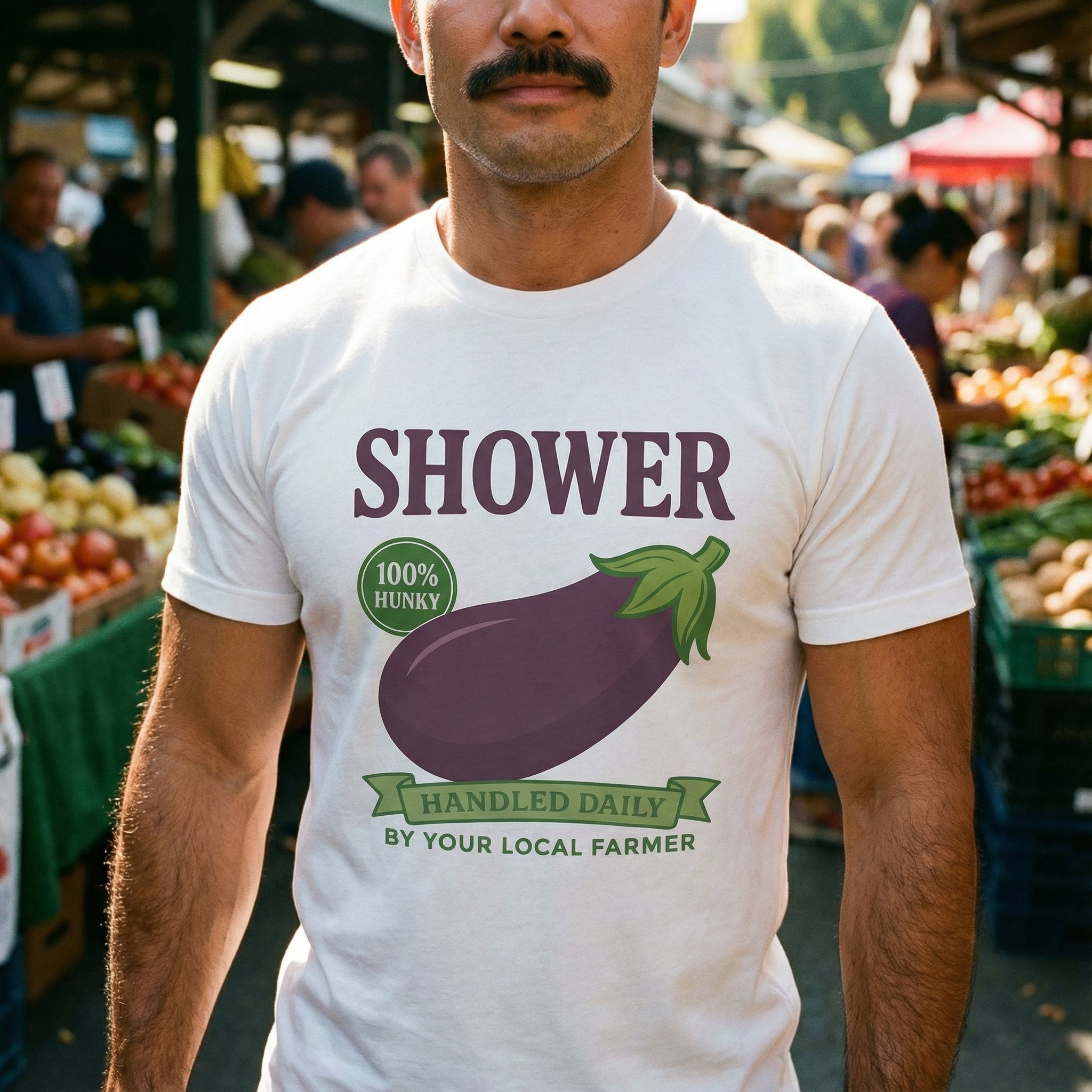 Shower Vintage Eggplant T-Shirt #color_White