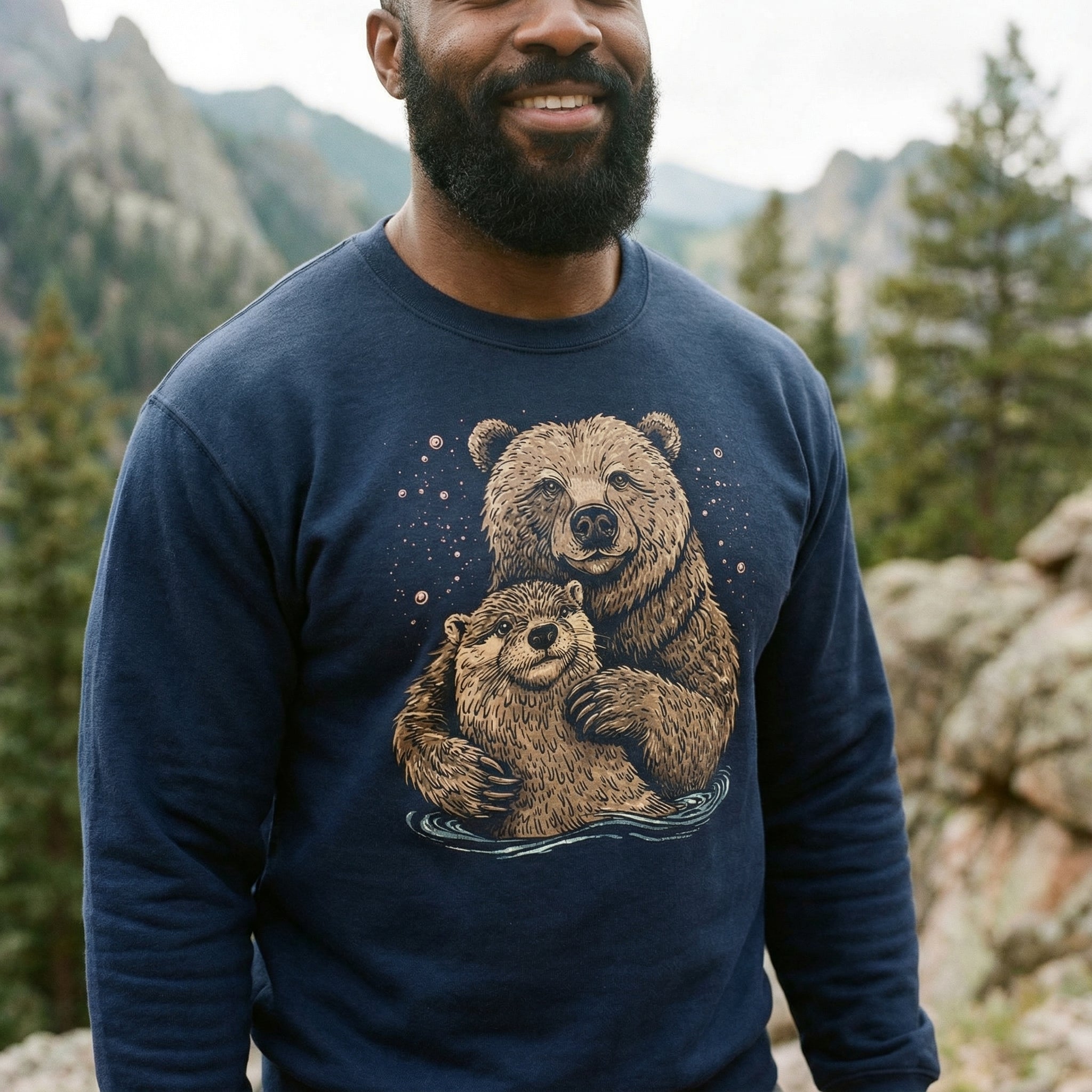 Bear + Otter Sweatshirt #color_Navy