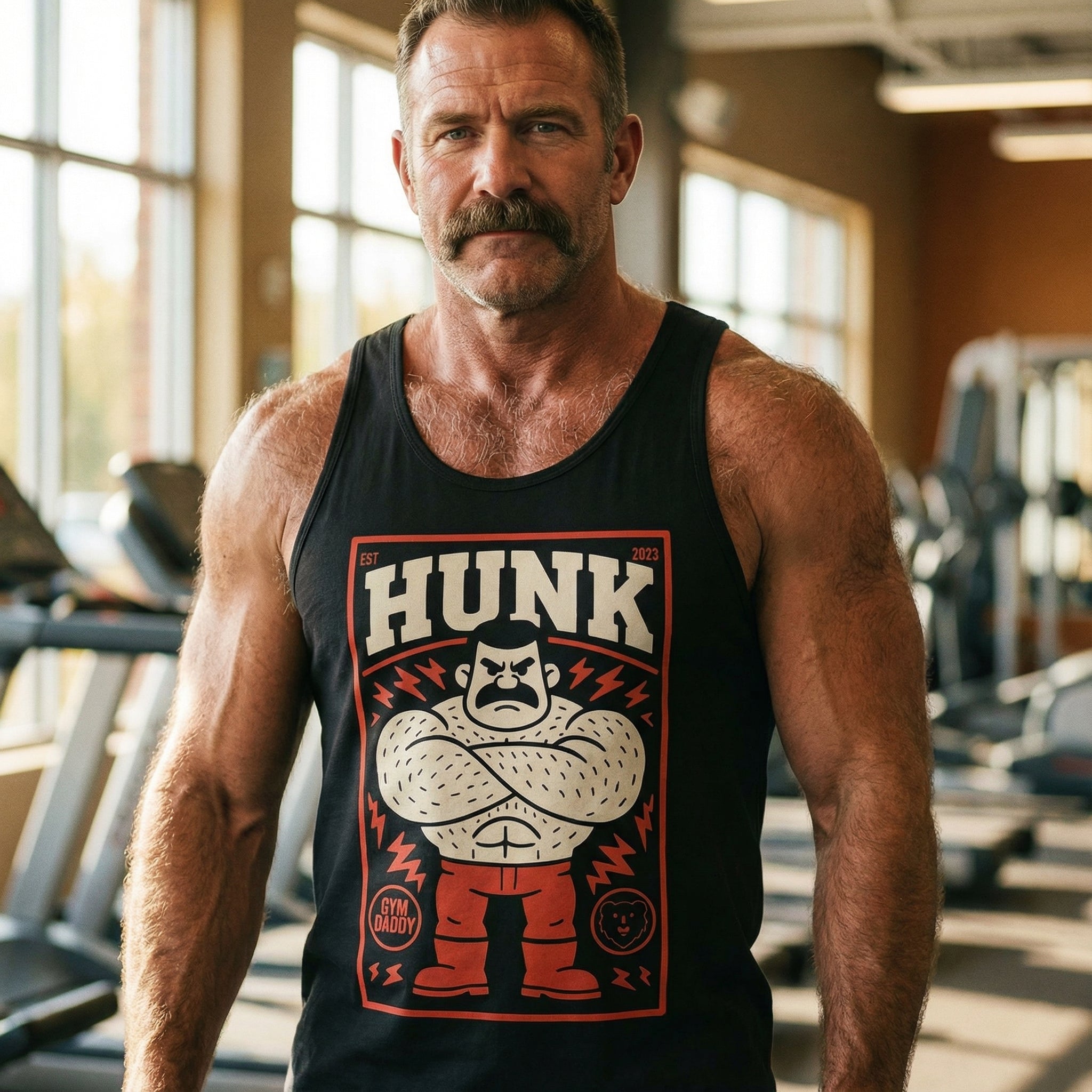 HUNK Gym Daddy Tank Top #color_Black