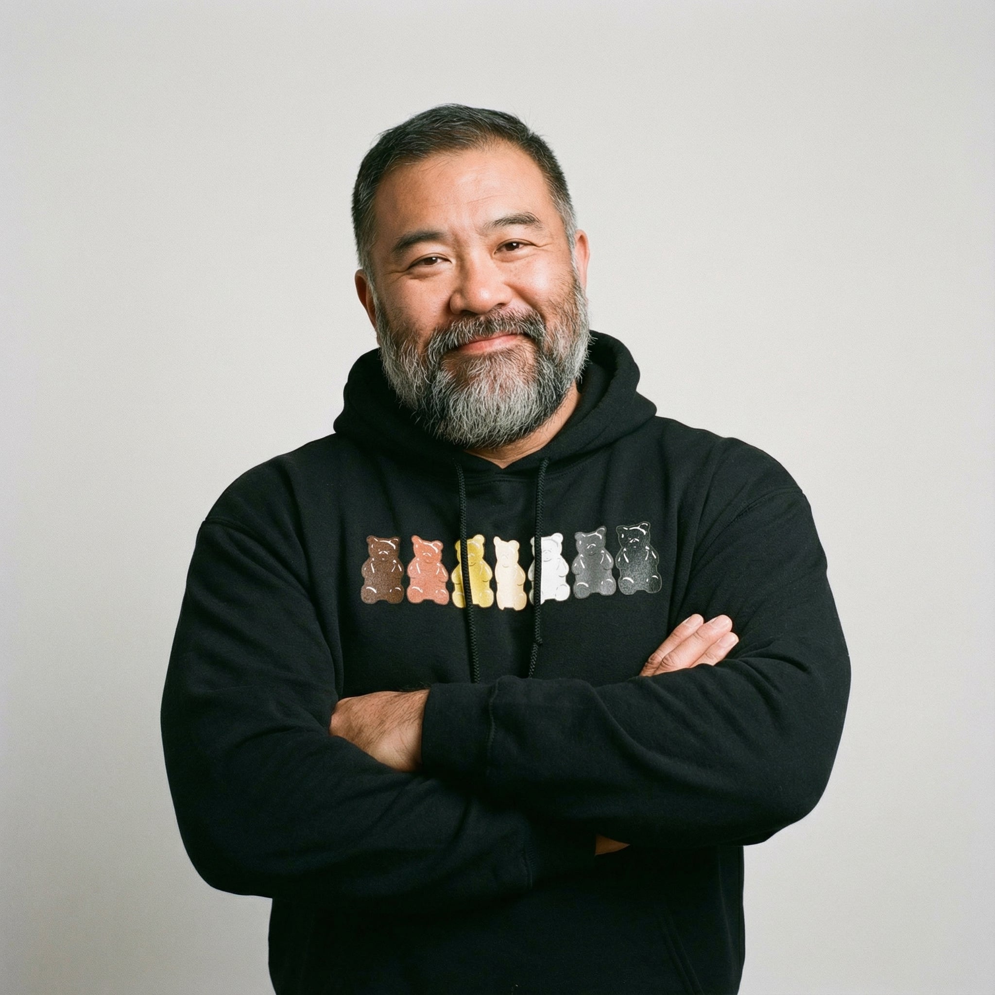 "Gummy Bears Unite!" Gay Bear Pride Hoodie #color_Black