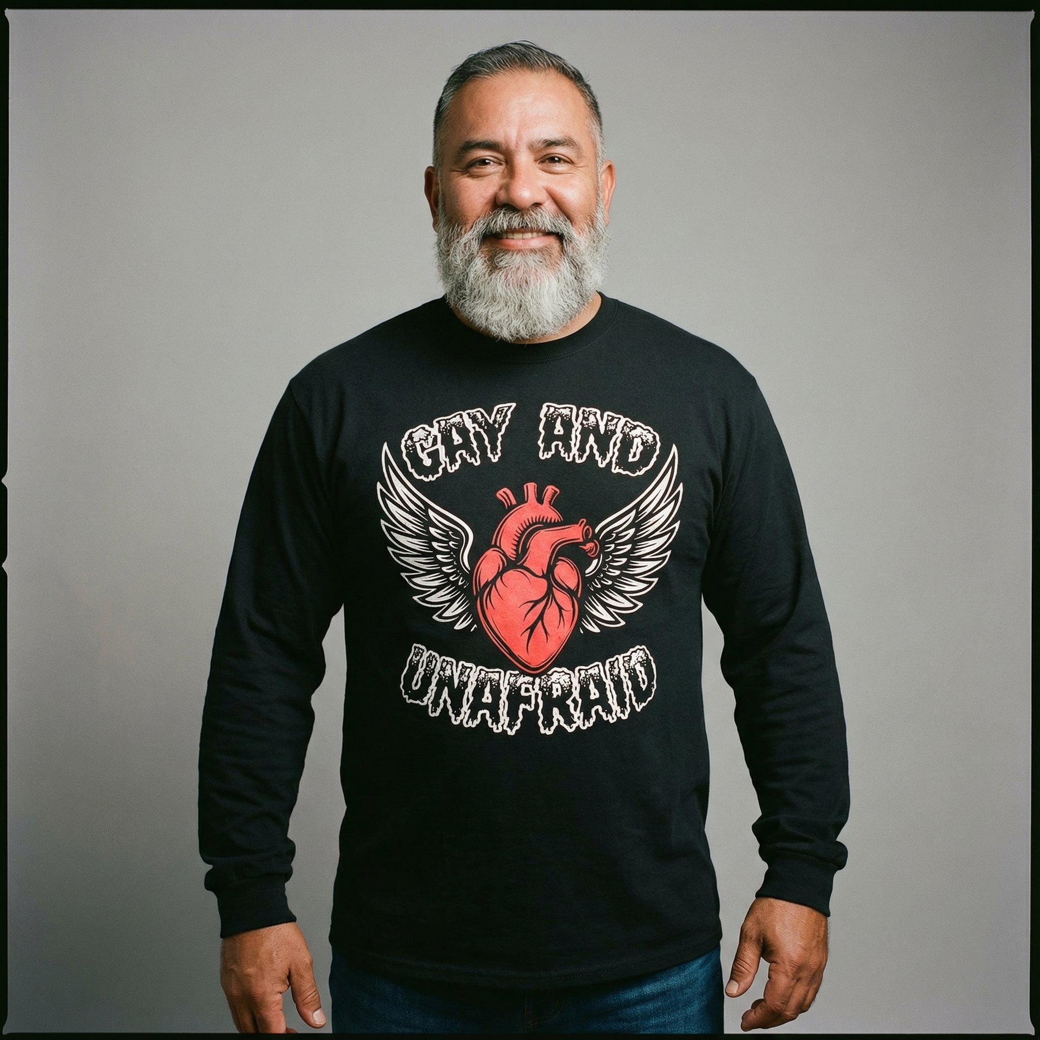 Gay and Unafraid Long-Sleeve T-Shirt #color_Black