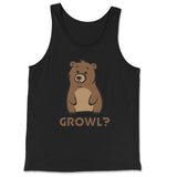 "Growl Bear" Expressive Tank Top - Hunky Tops #color_Black