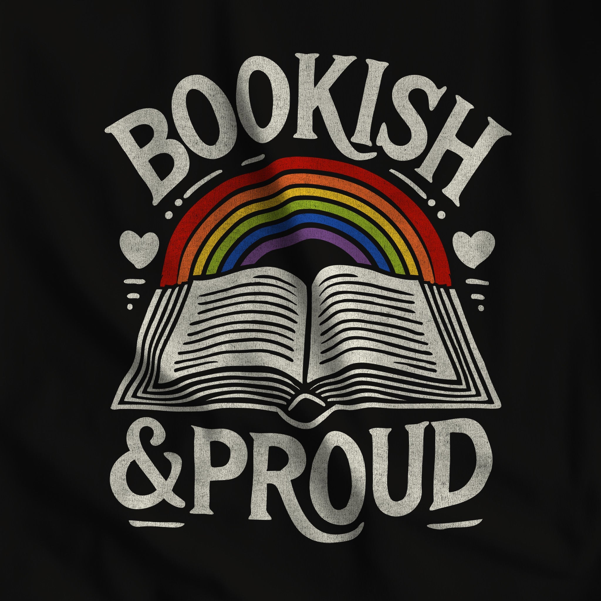 "Bookish And Proud" Long - Sleeve T-Shirt - Hunky Tops #color_Black