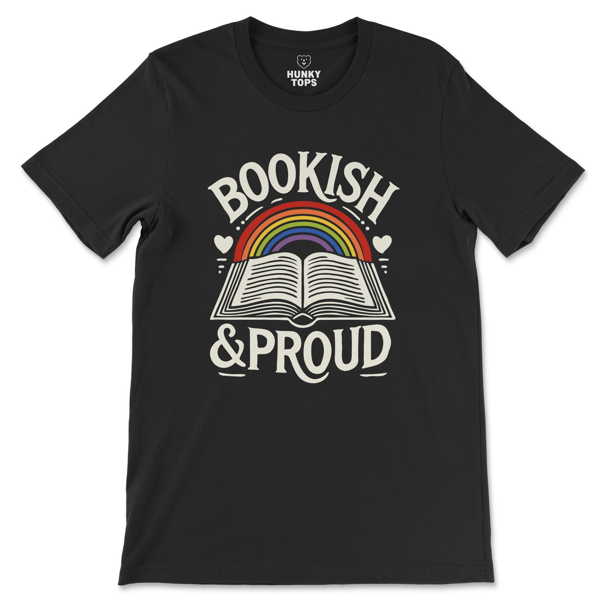 BOOKISH AND PROUD T-Shirt - Hunky Tops #color_Black