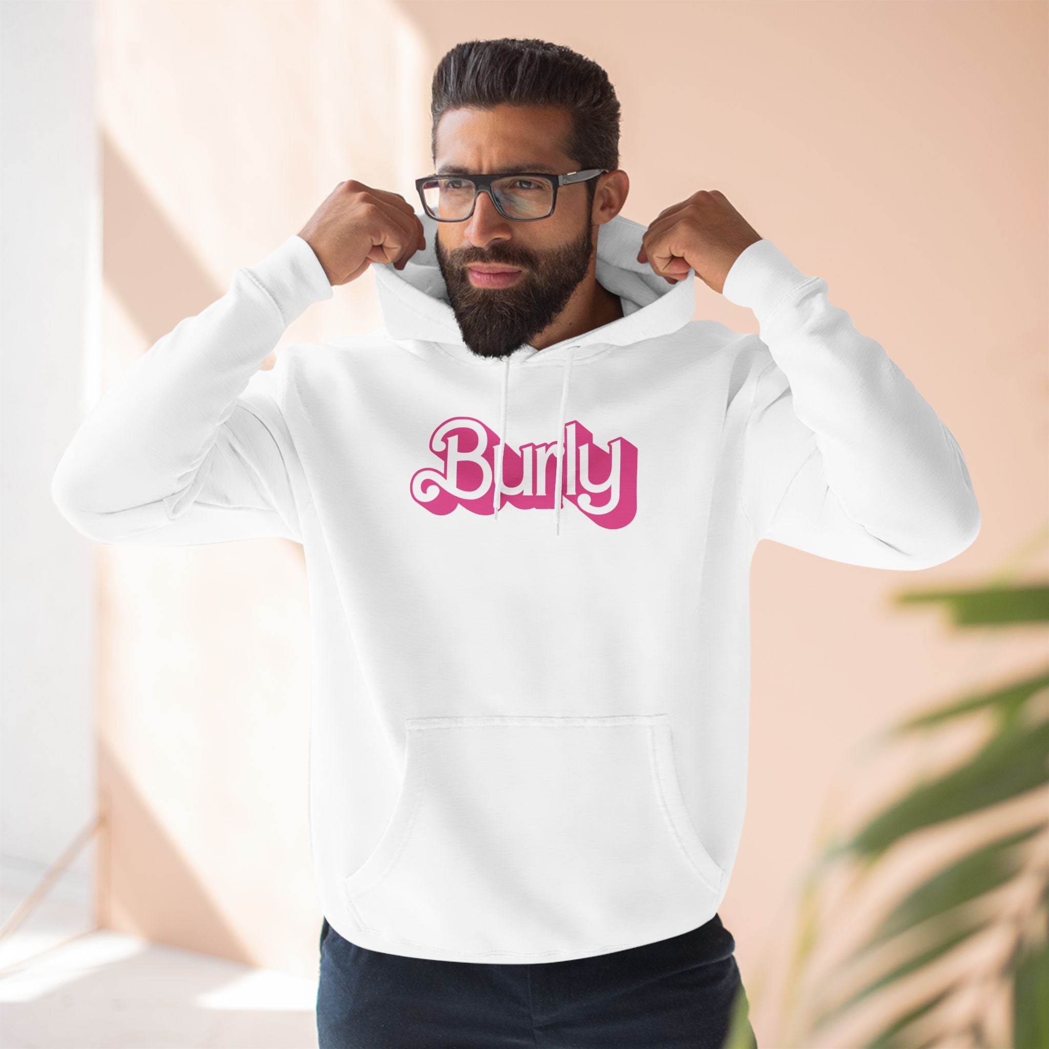 Burly Premium Hoodie - Hunky Tops #color_White