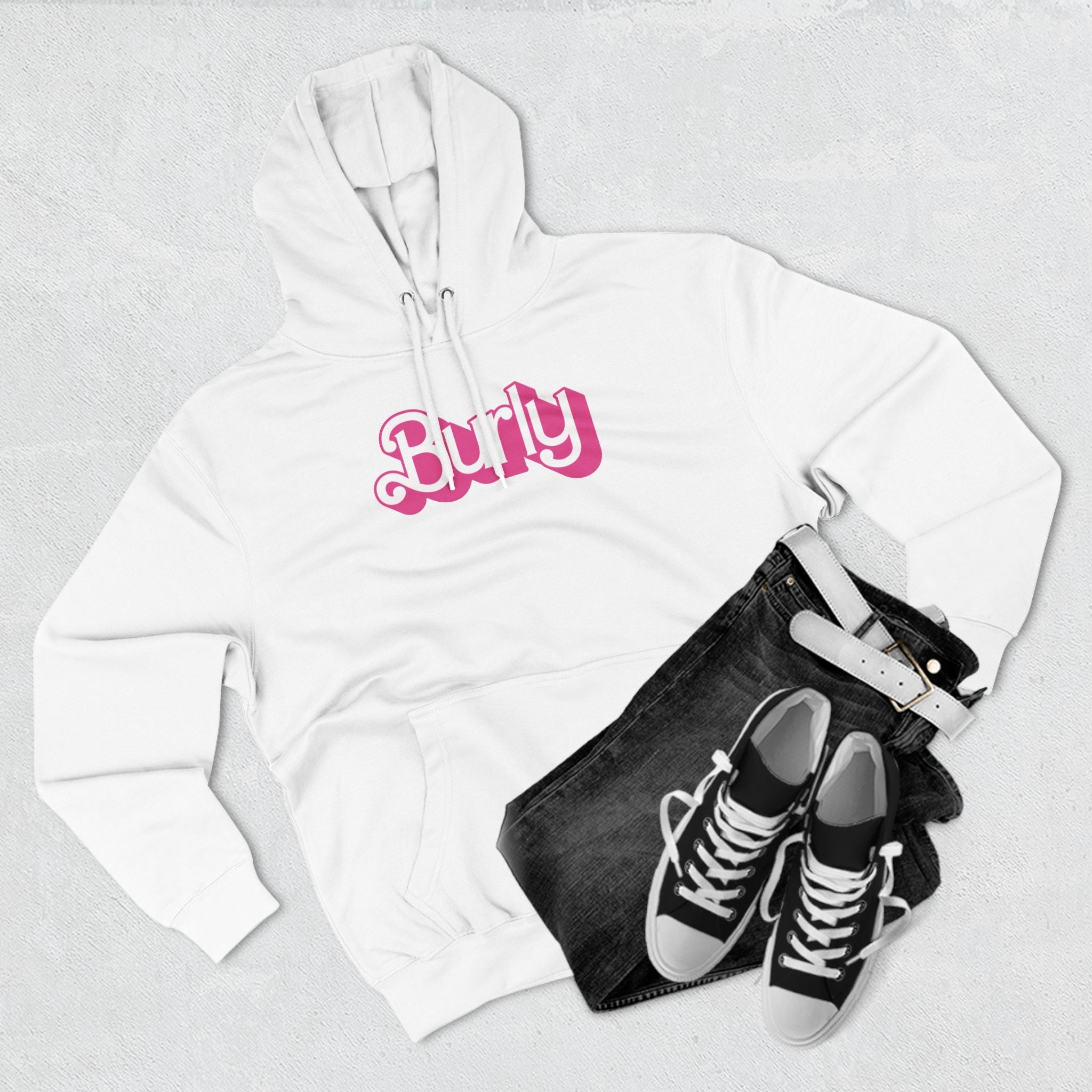 Burly Premium Hoodie - Hunky Tops #color_White