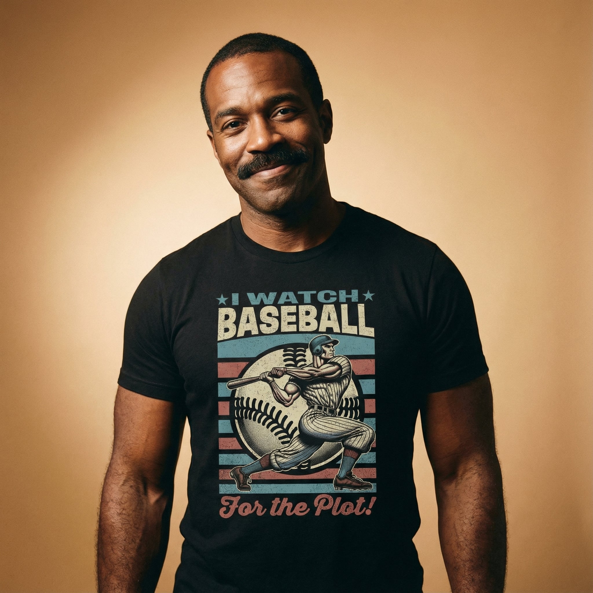 "I Watch Baseball For the Plot" T-Shirt #color_Black