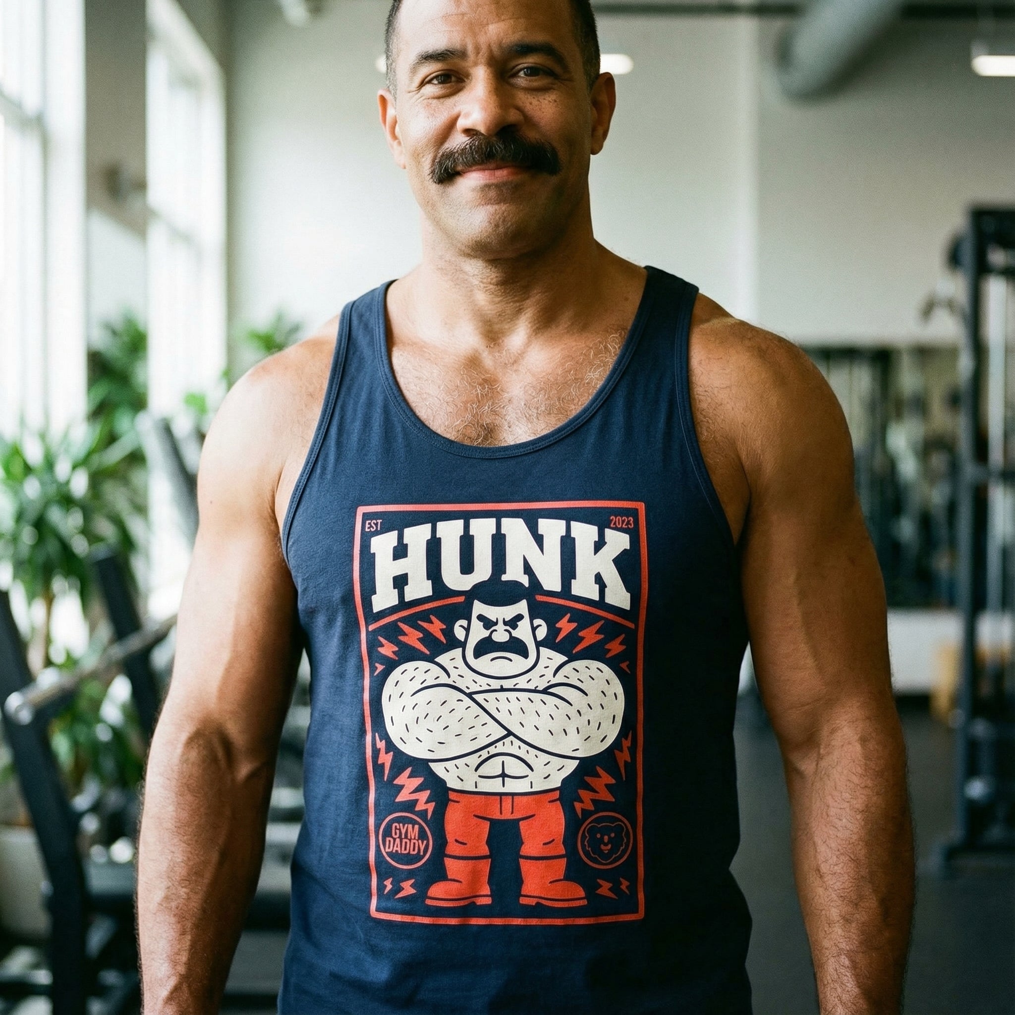 HUNK Gym Daddy Tank Top #color_Navy