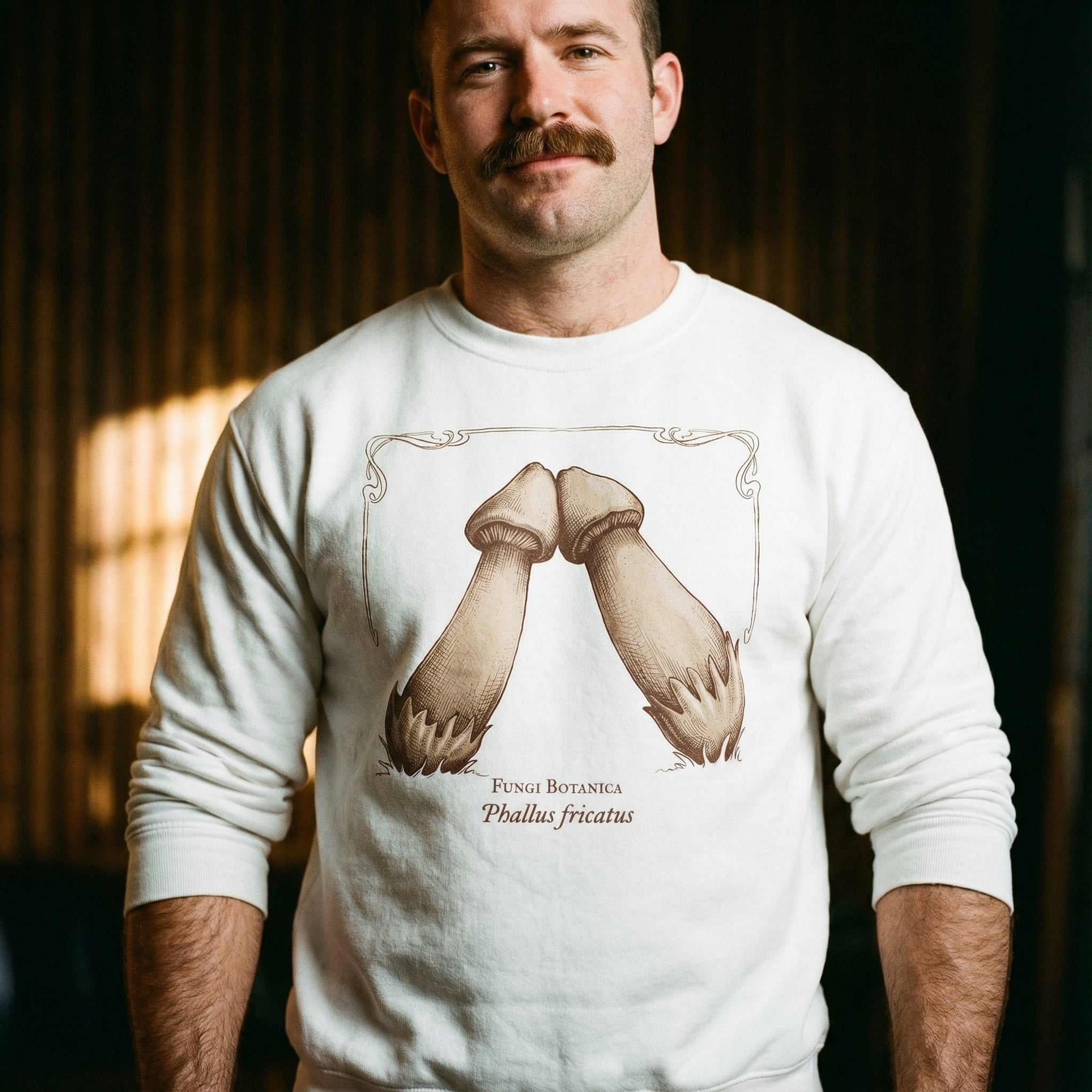 Rubbing Mushrooms Sweatshirt #color_White