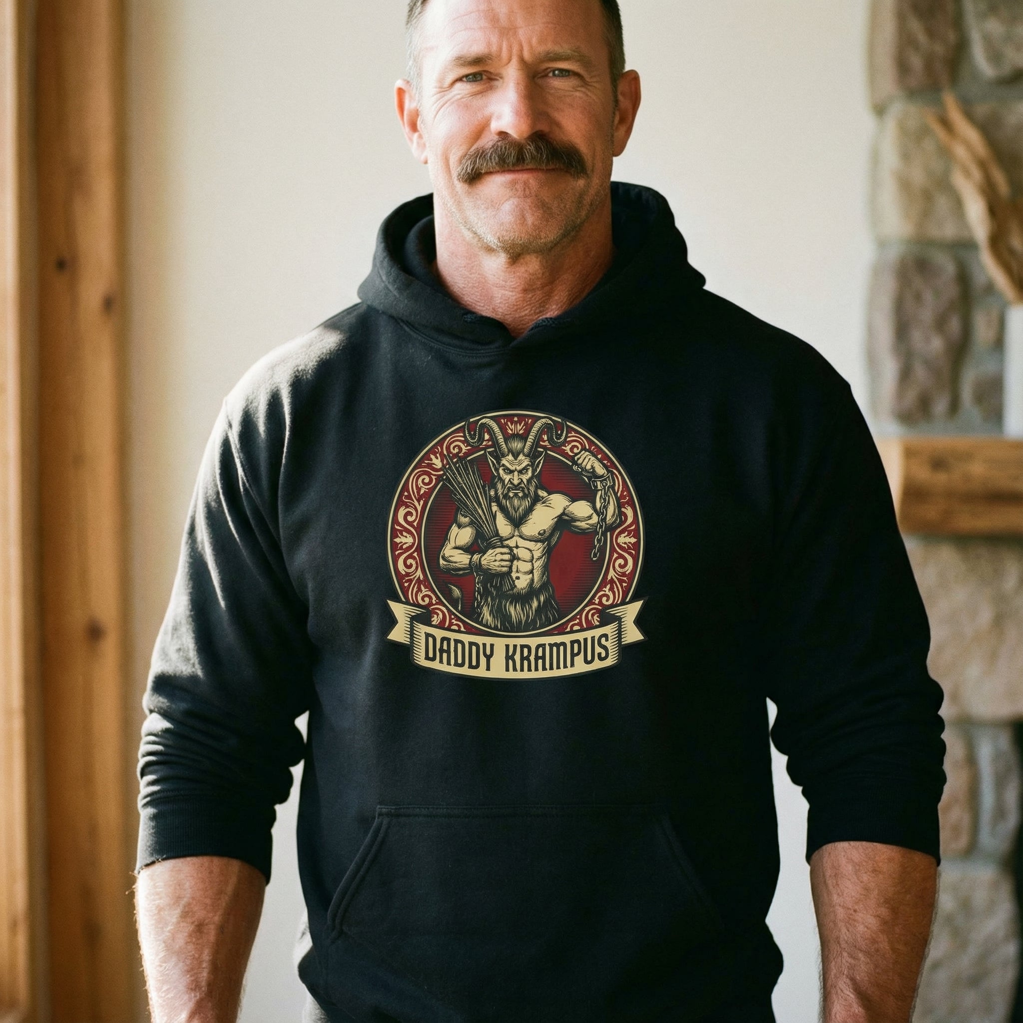 Daddy Krampus Hoodie #color_Black