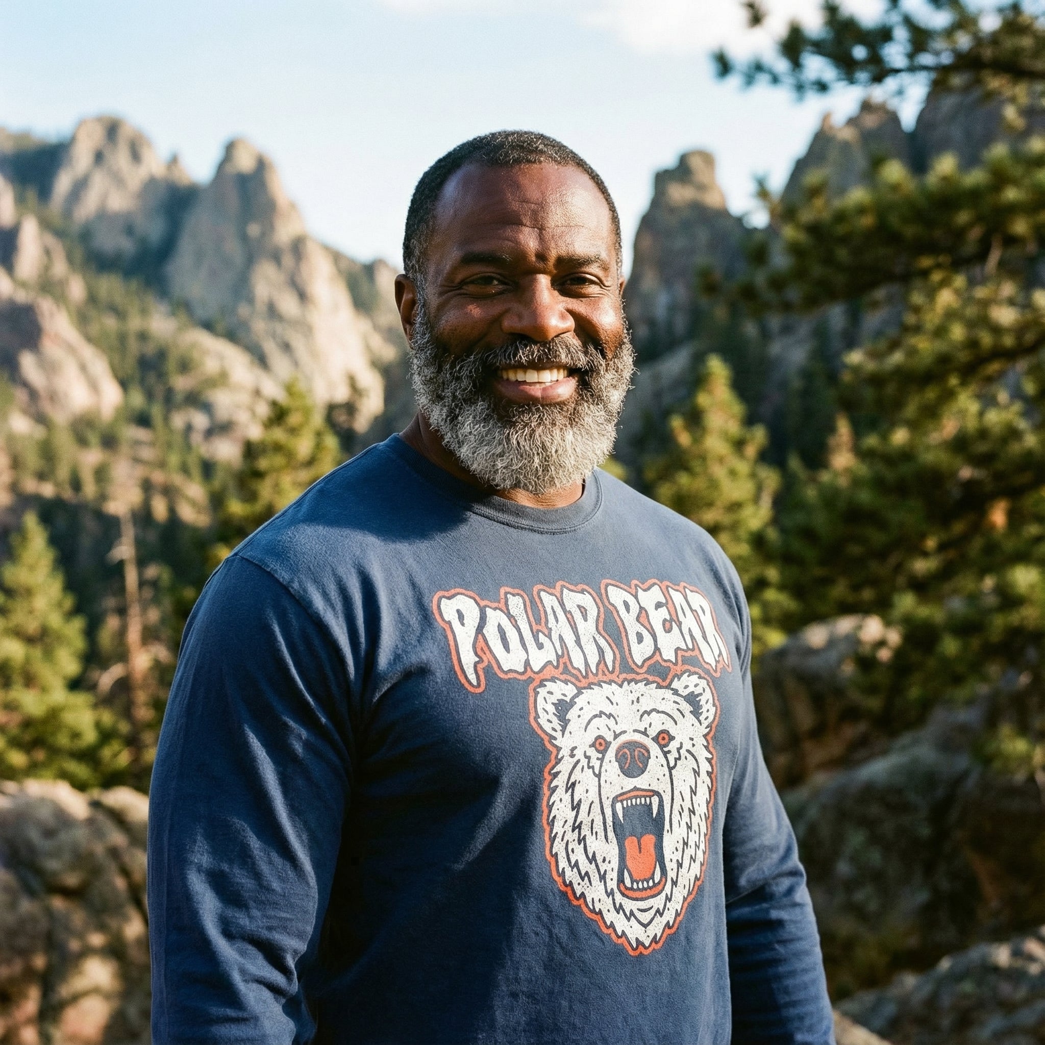 Polar Bear Long-Sleeve T-Shirt #color_True Navy