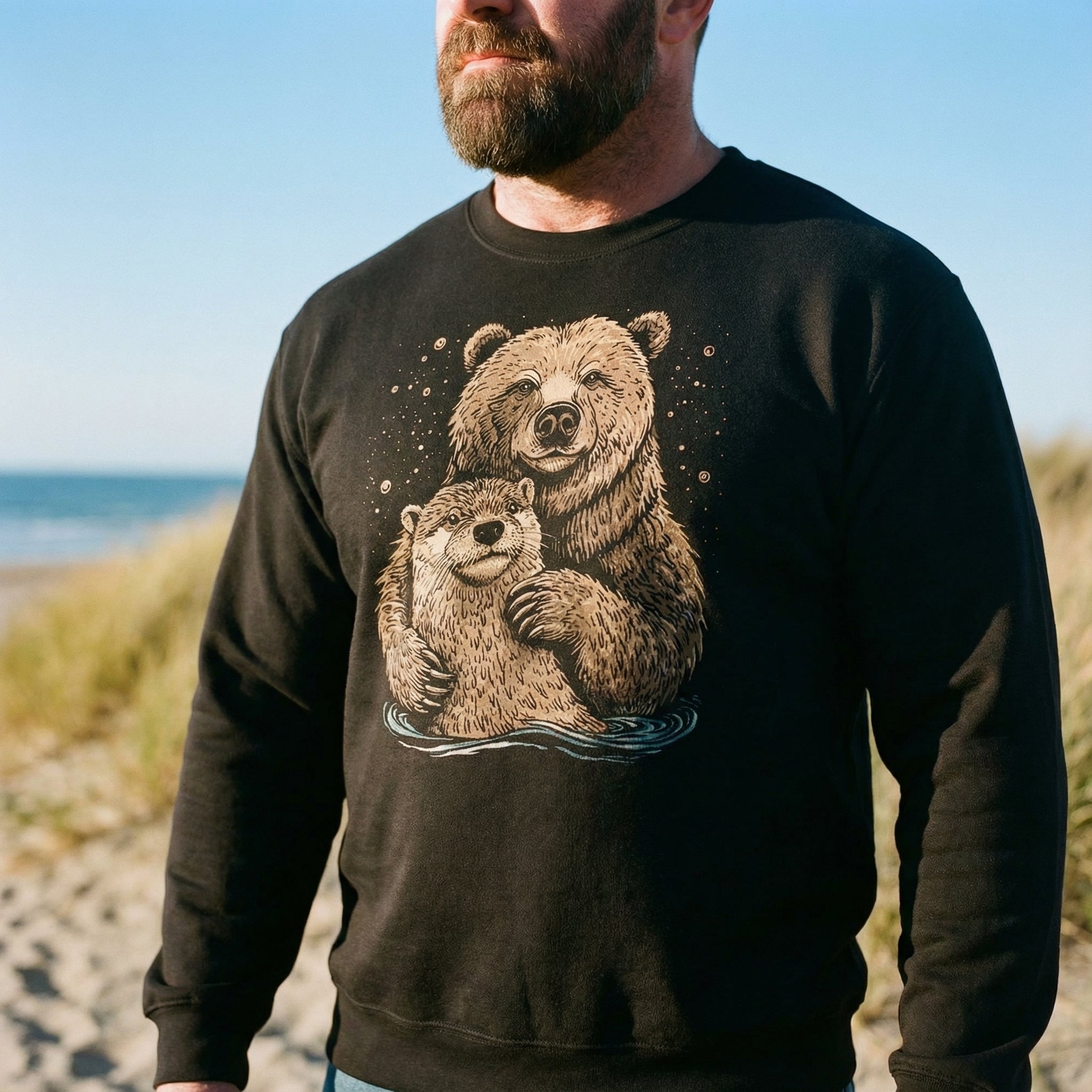 Bear + Otter Sweatshirt #color_Black