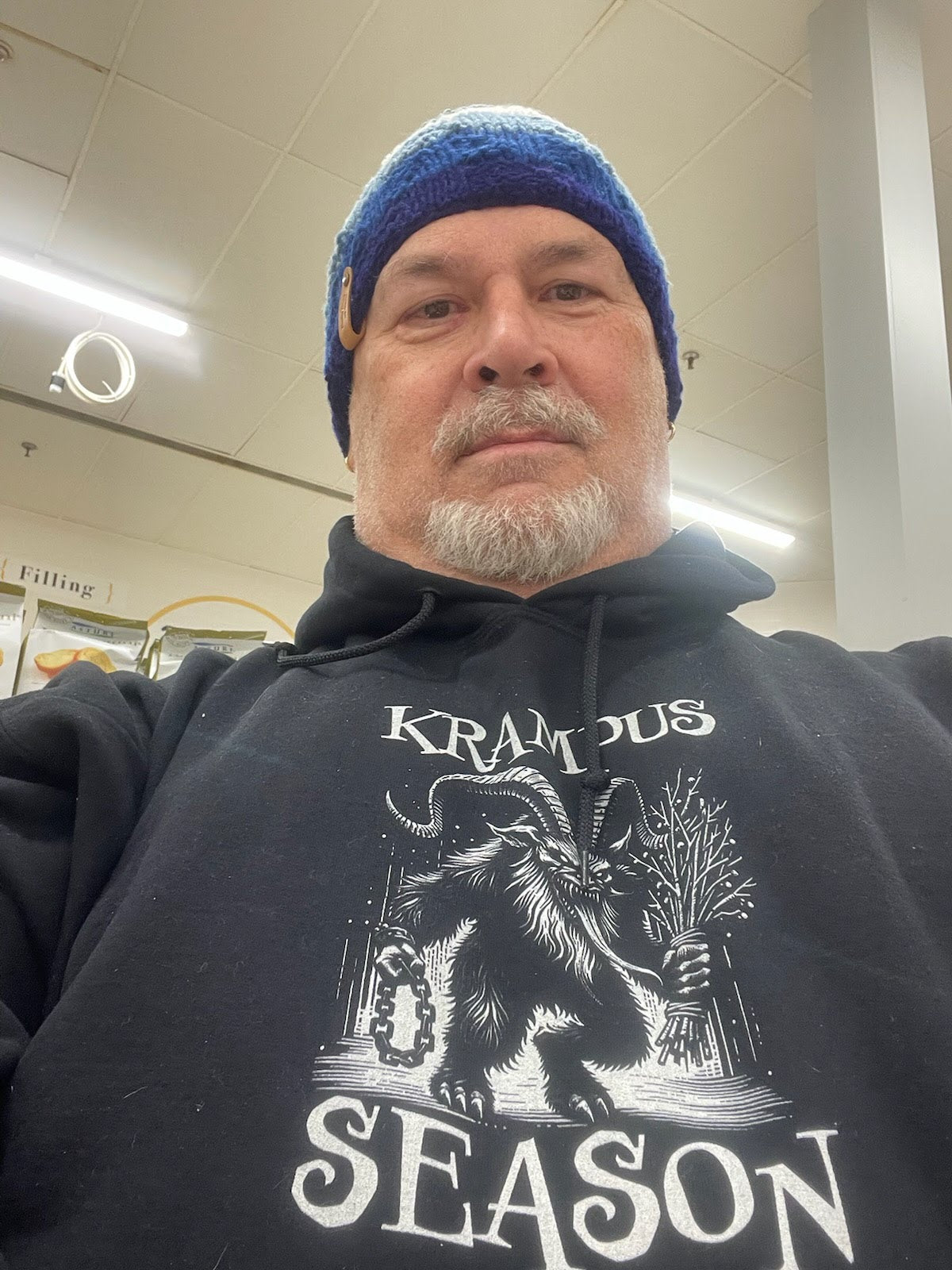 Dan G wearing the Krampus Season Holiday Hoodie