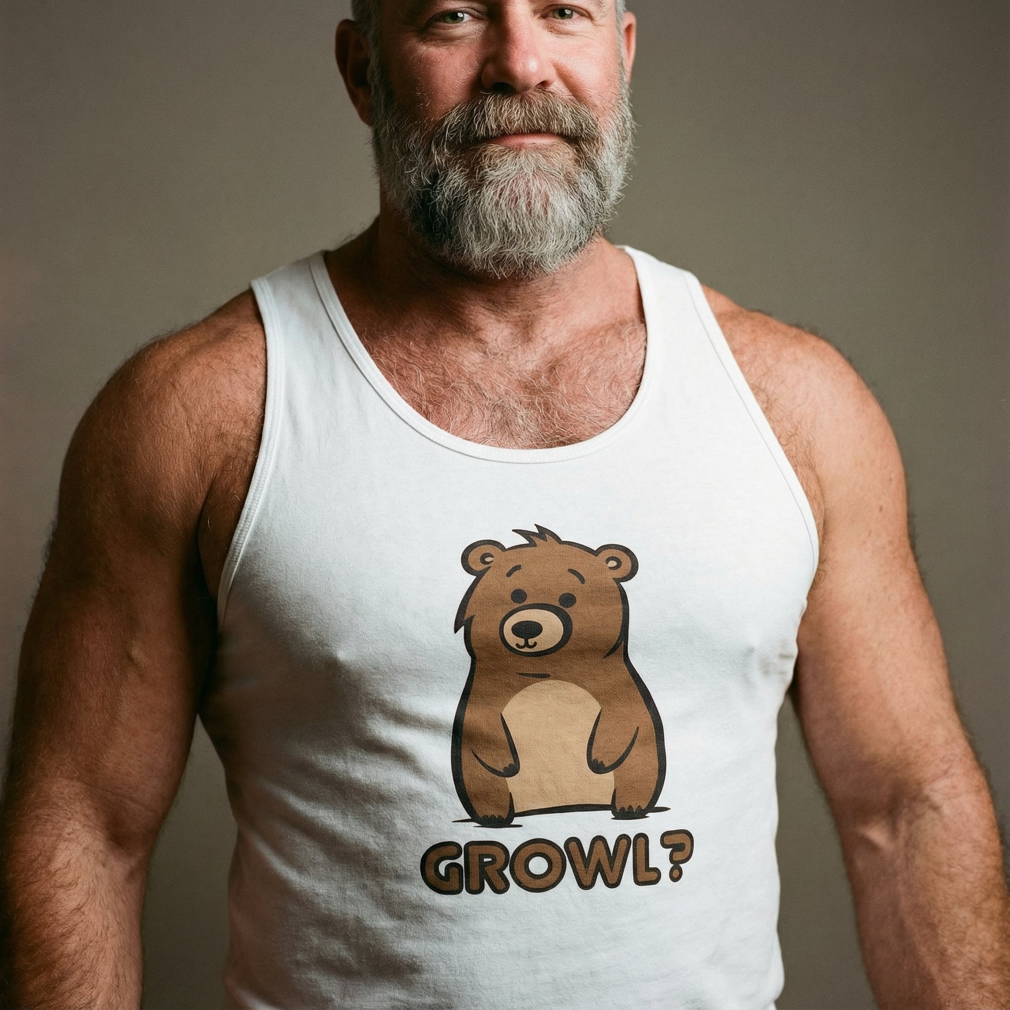 Growl Bear Tank Top #color_White