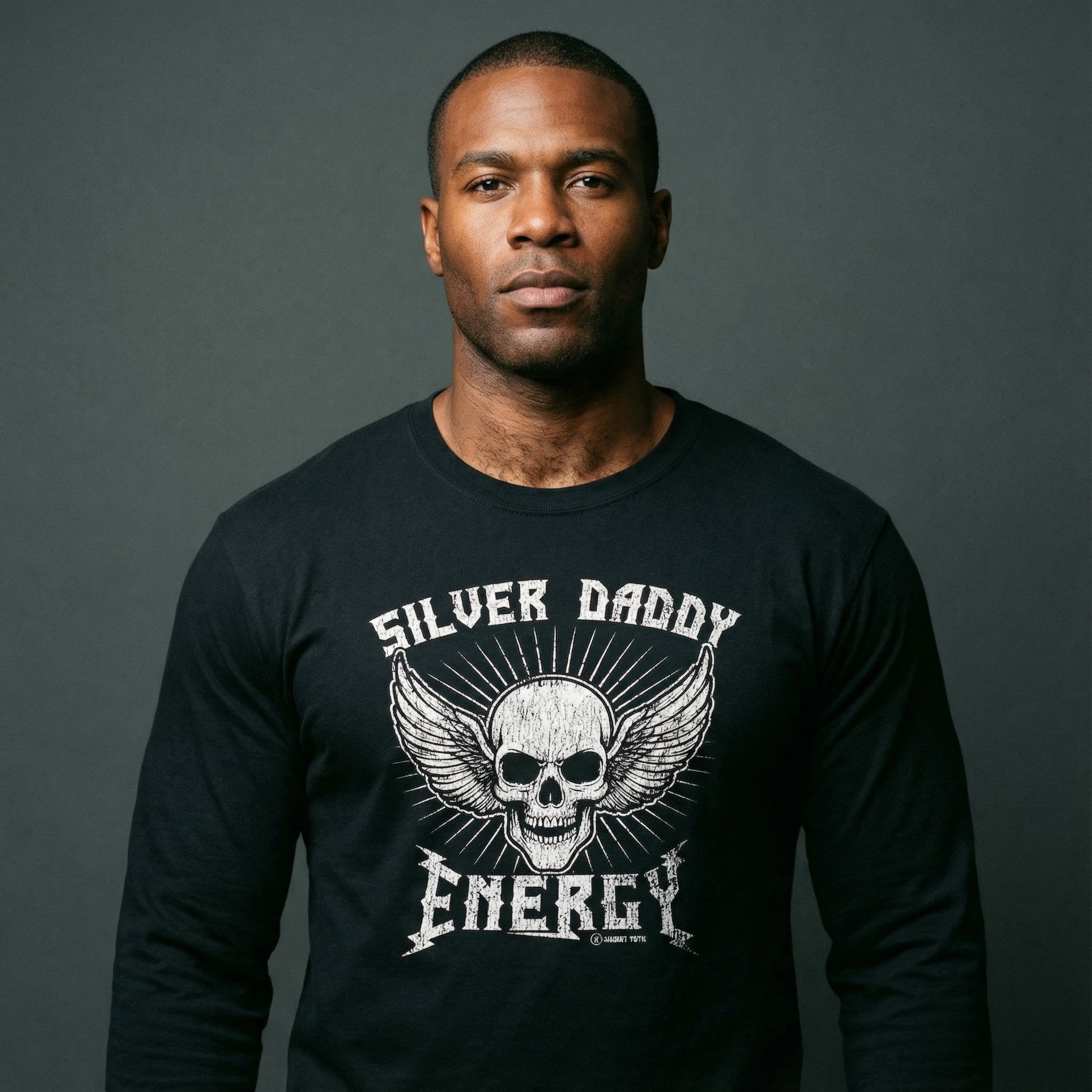 Silver Daddy Energy Long-Sleeve T-Shirt #color_Black