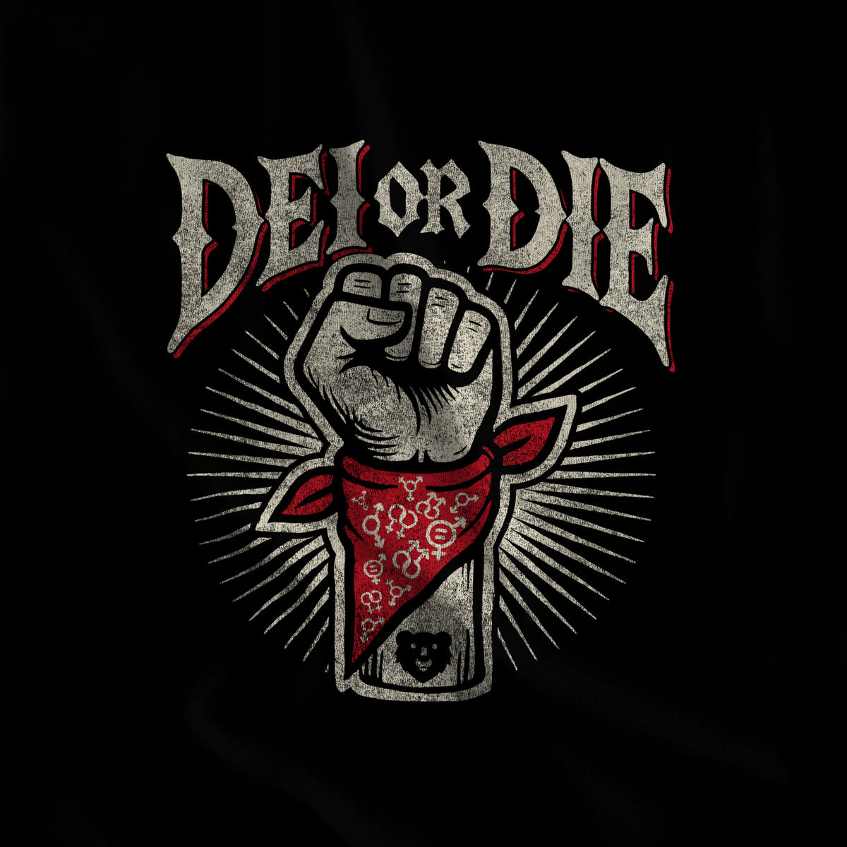 DEI OR DIE Tank Top print detail #color_Black