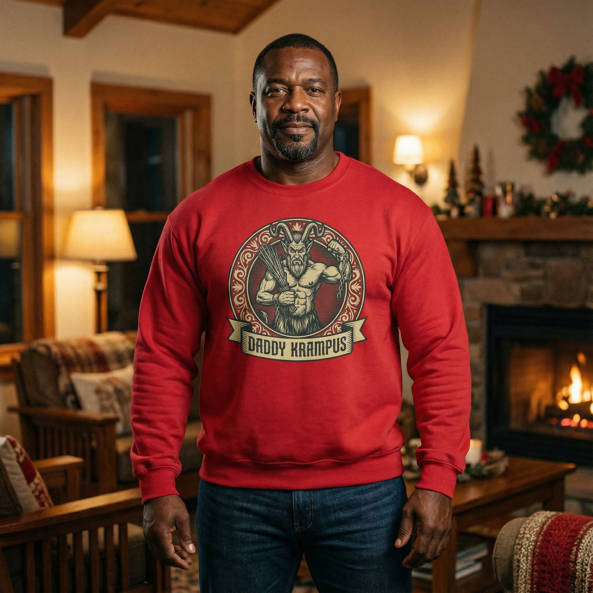 Daddy Krampus Sweatshirt #color_Red