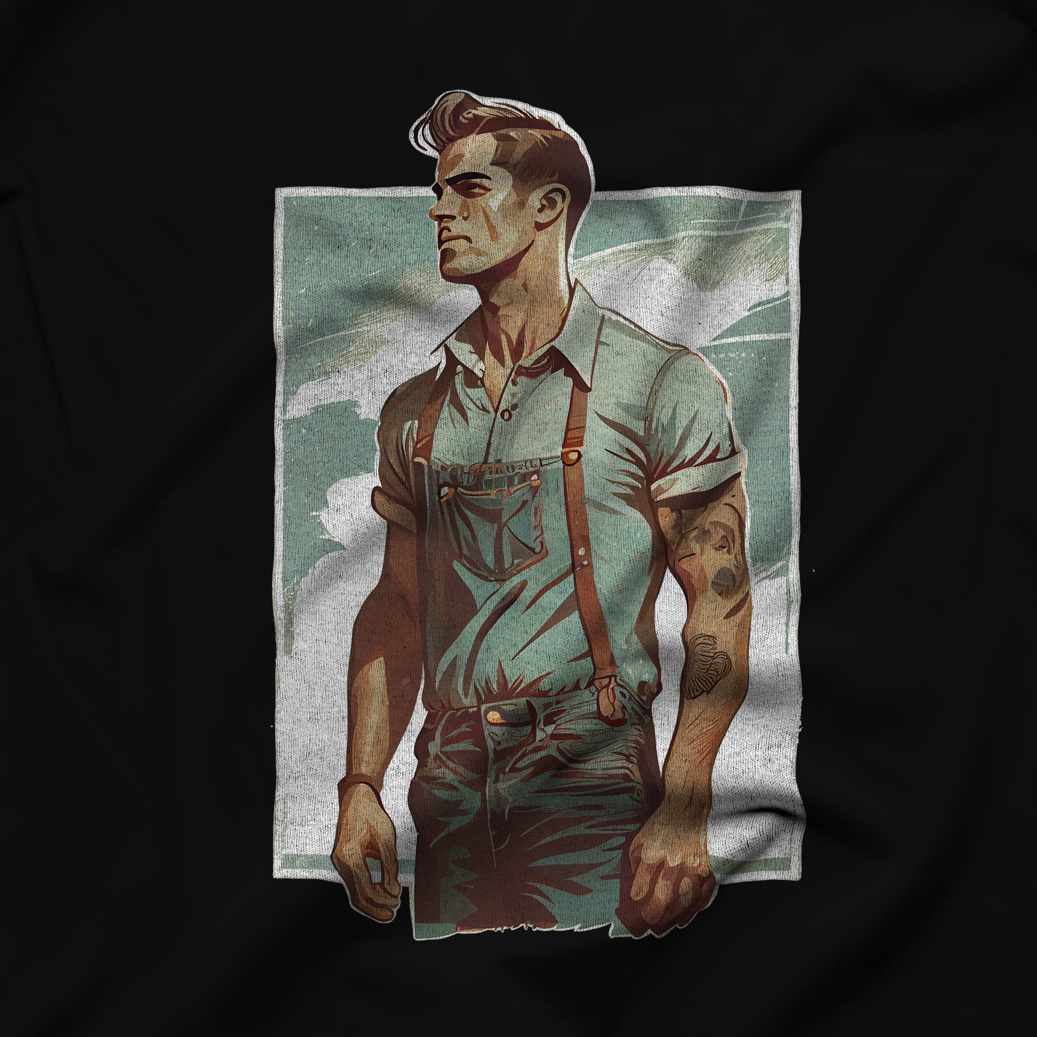 Gay Farmer Pride T-Shirt - Stylish LGBTQ Gift for Farmer - Hunky Tops#color_black