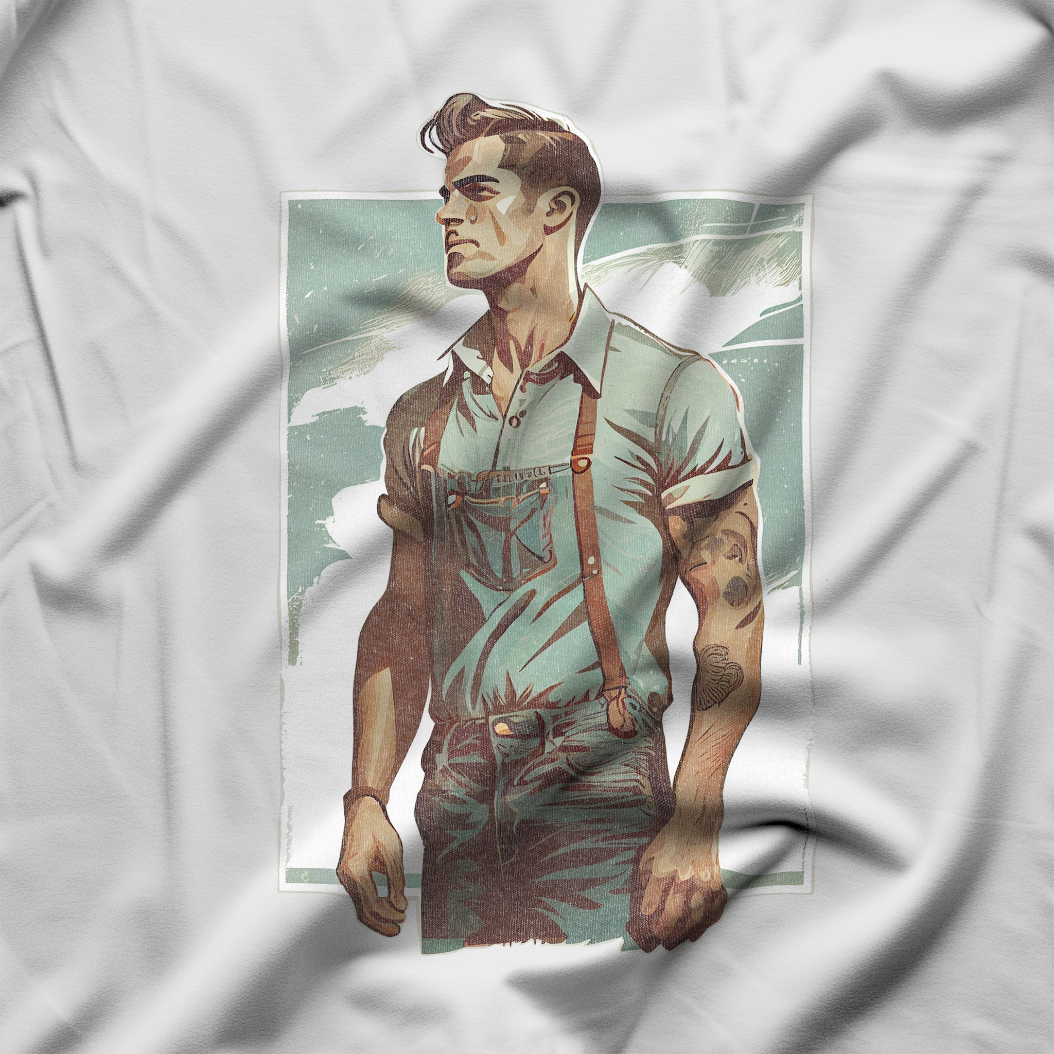 Gay Farmer Pride T-Shirt - Stylish LGBTQ Gift for Farmer - Hunky Tops#color_white