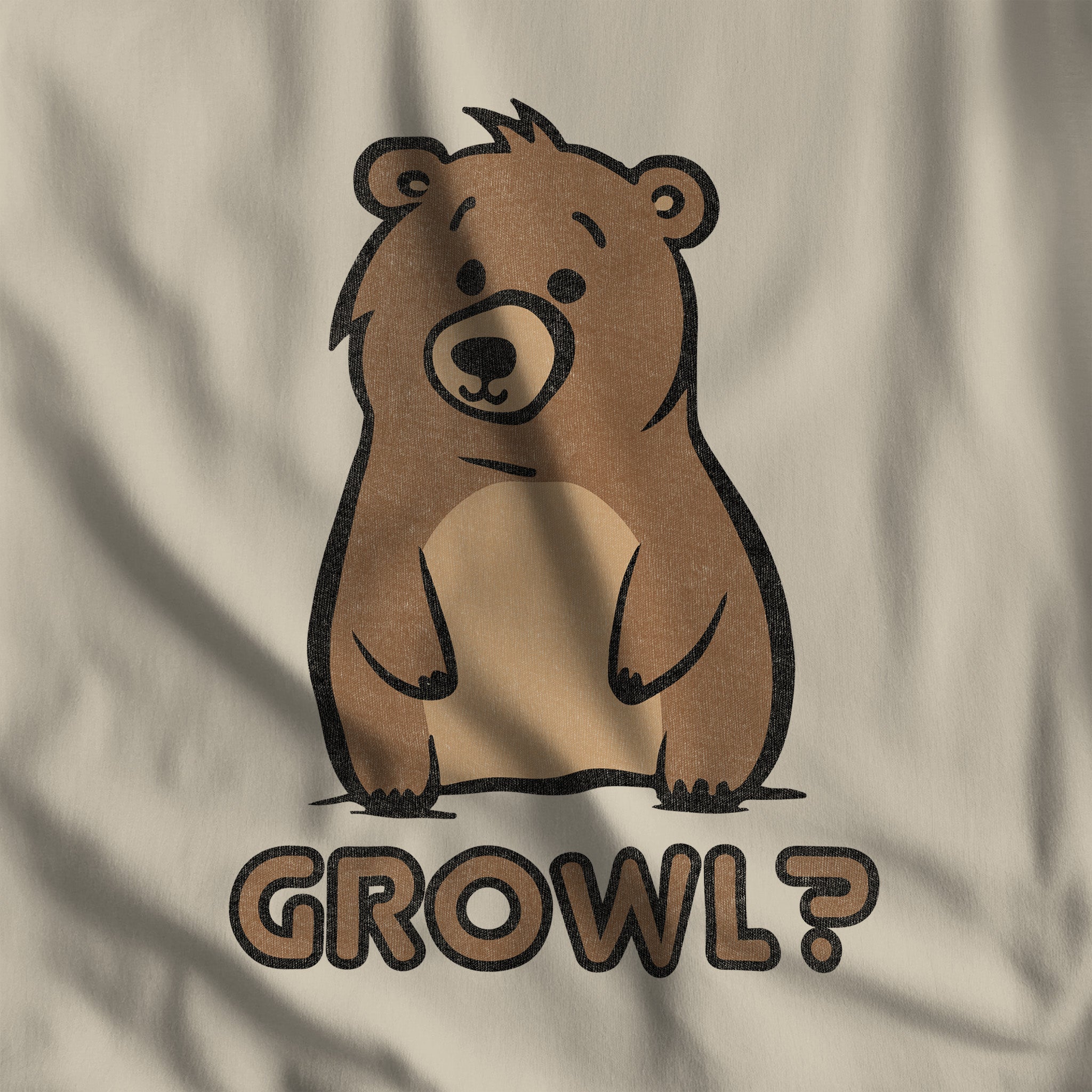 Growl Bear Hoodie - Hunky Tops #color_Sand