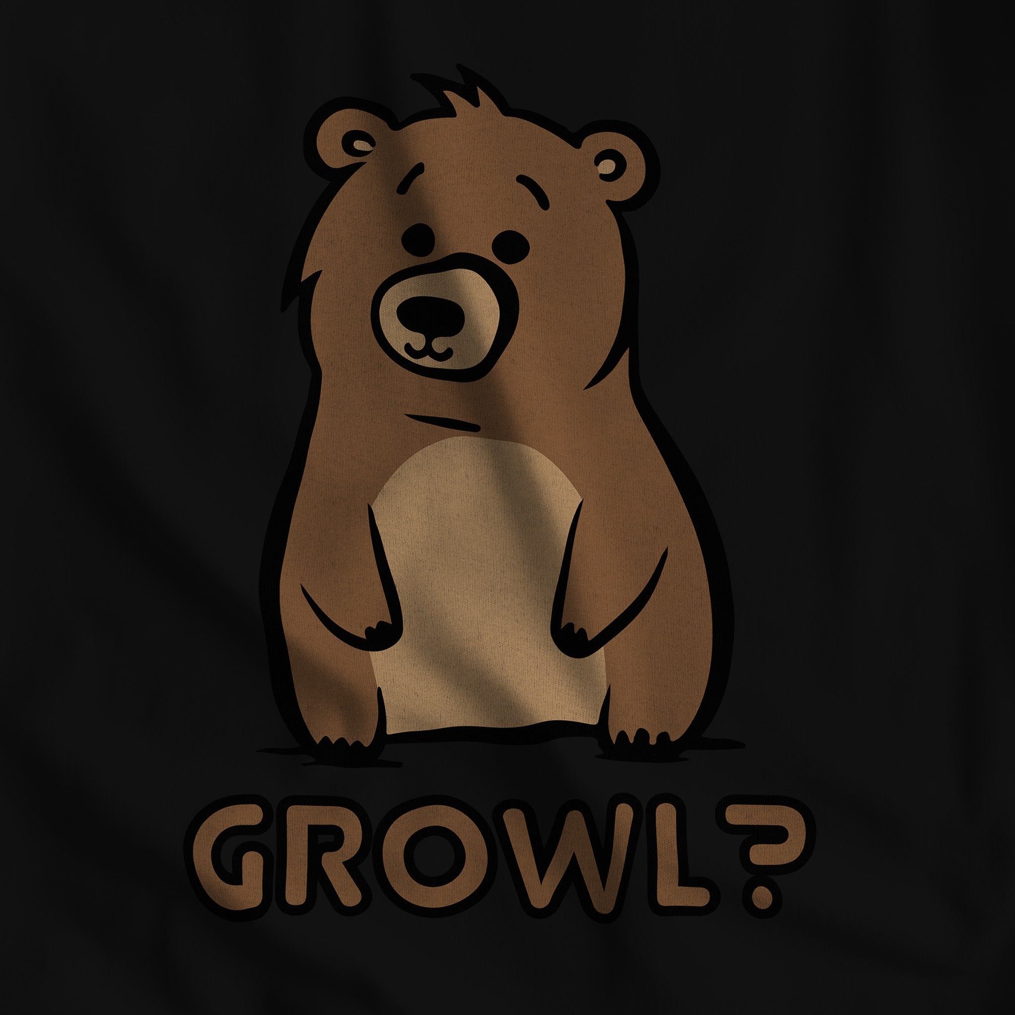 Growl Bear Hoodie - Hunky Tops #color_Black