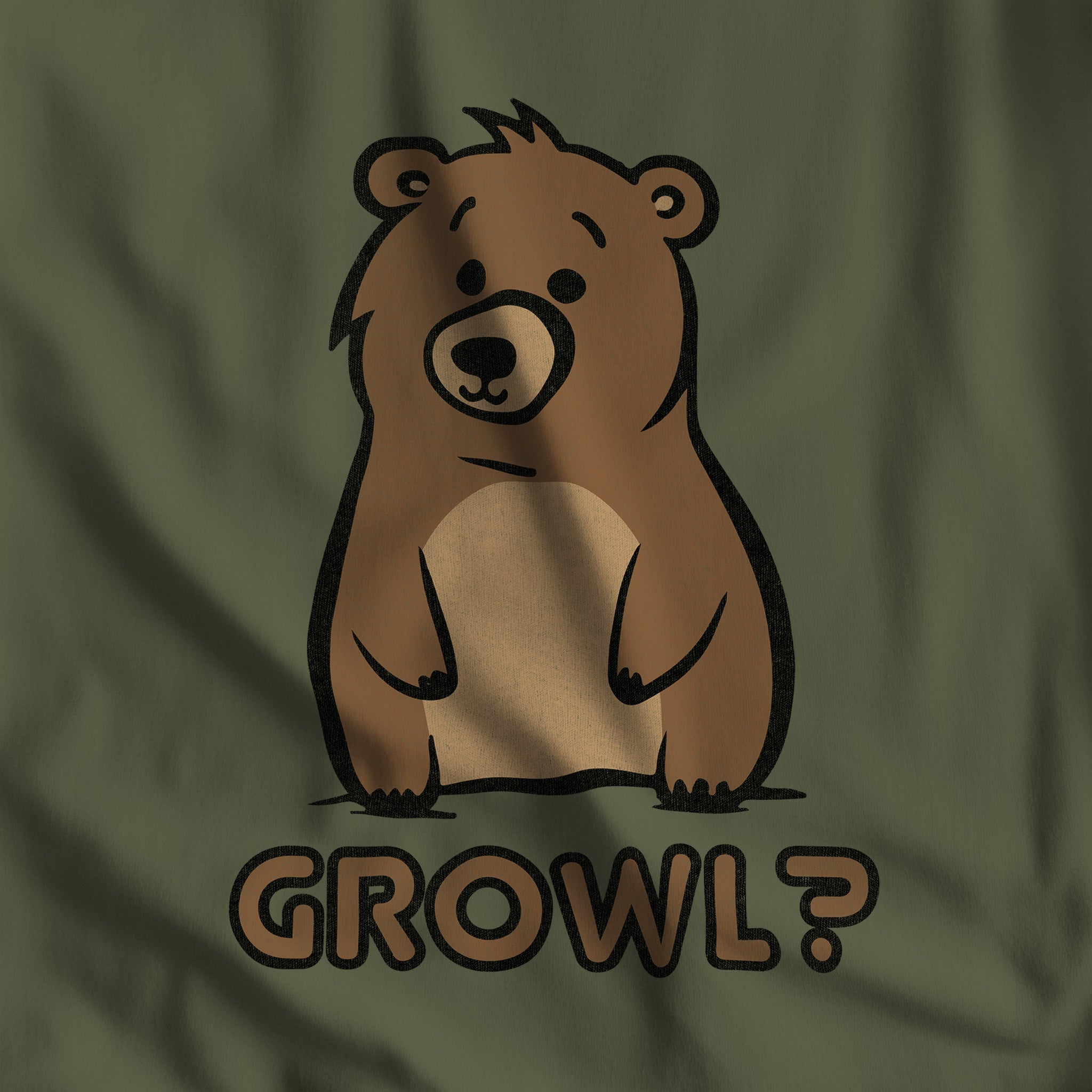 Growl Bear Hoodie - Hunky Tops #color_Military Green