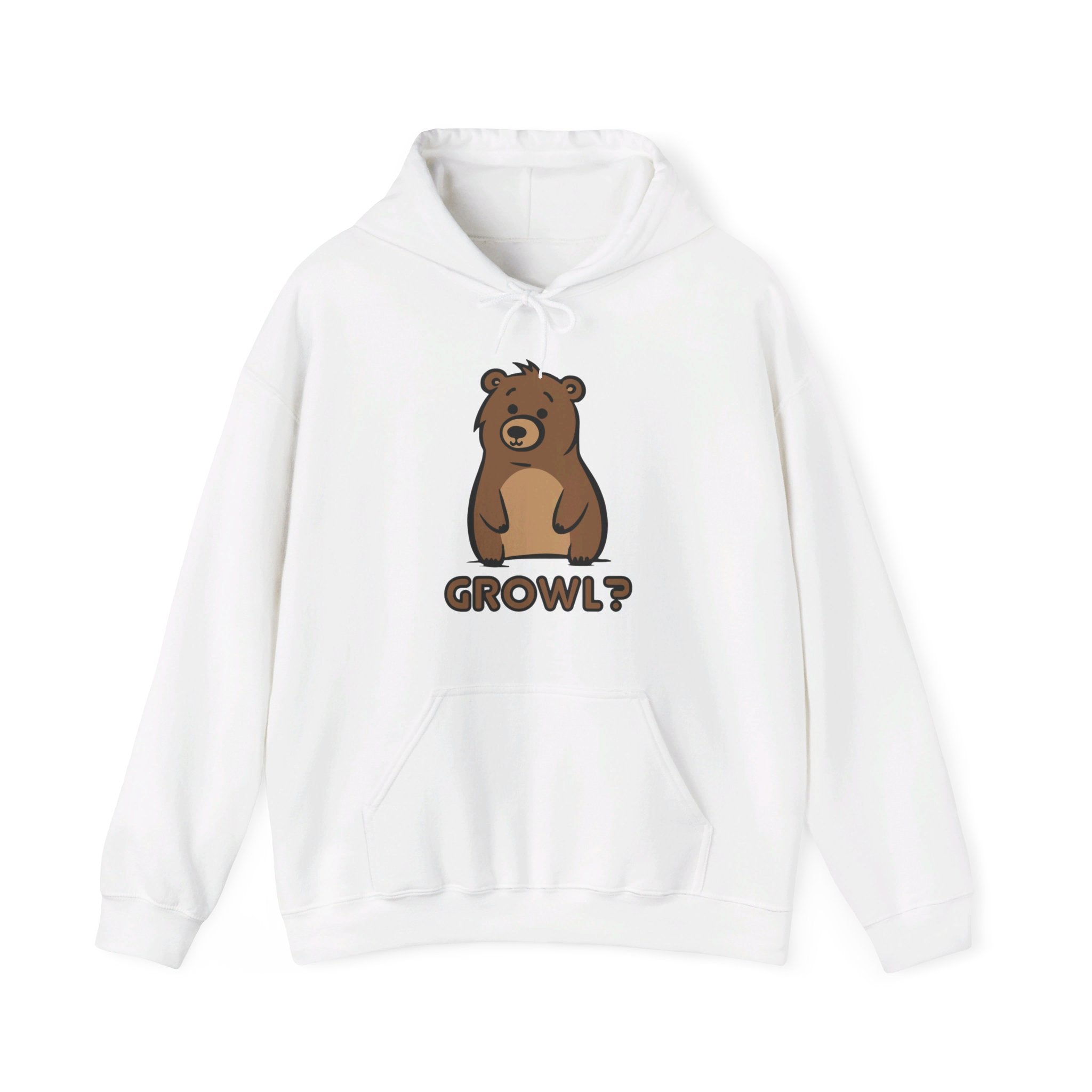 Growl Bear Hoodie - Hunky Tops #color_White